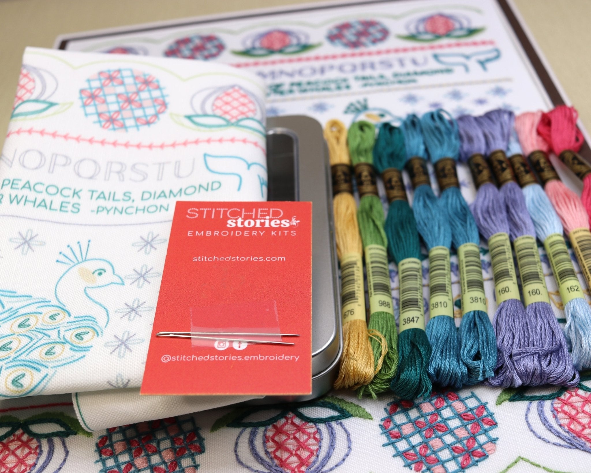 Peacock Dreams Sampler Embroidery Kit - Stitched Stories