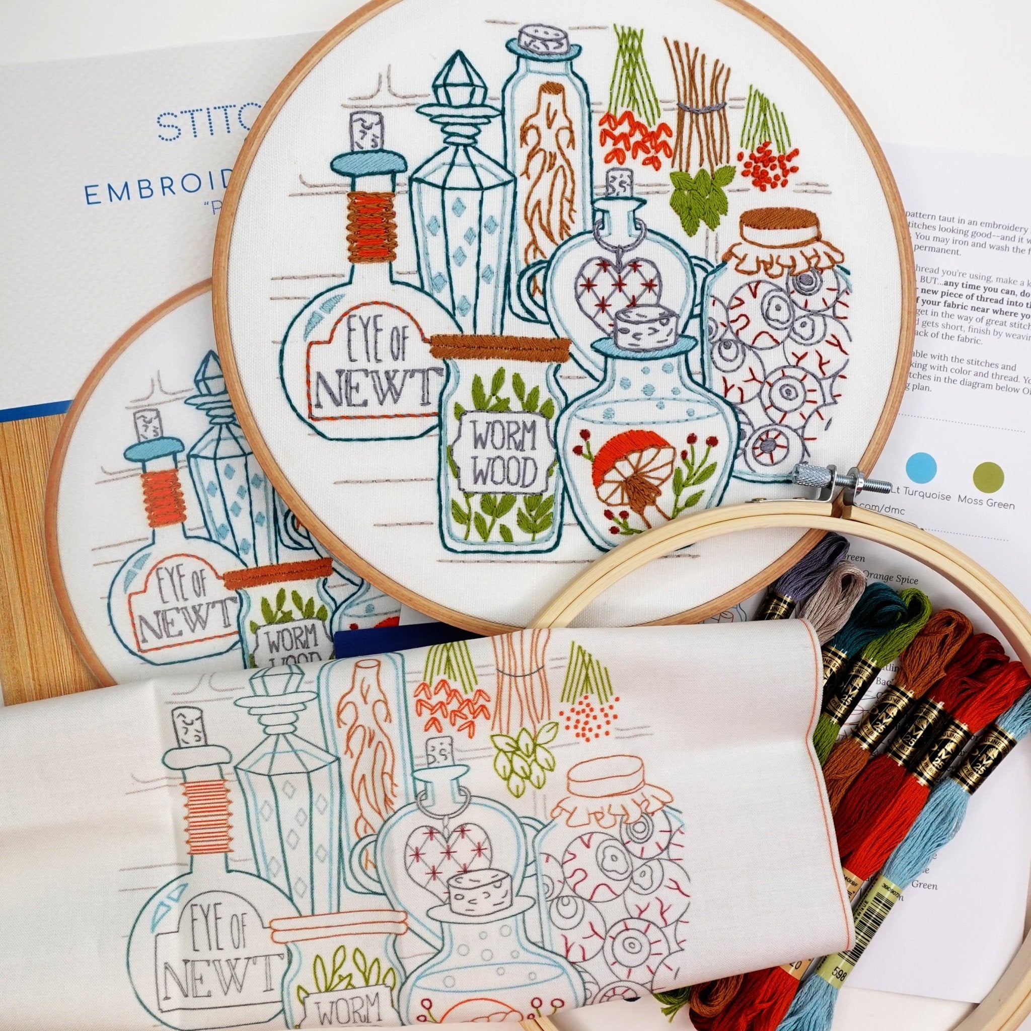 Potions Pantry Embroidery Kit - Stitched Stories