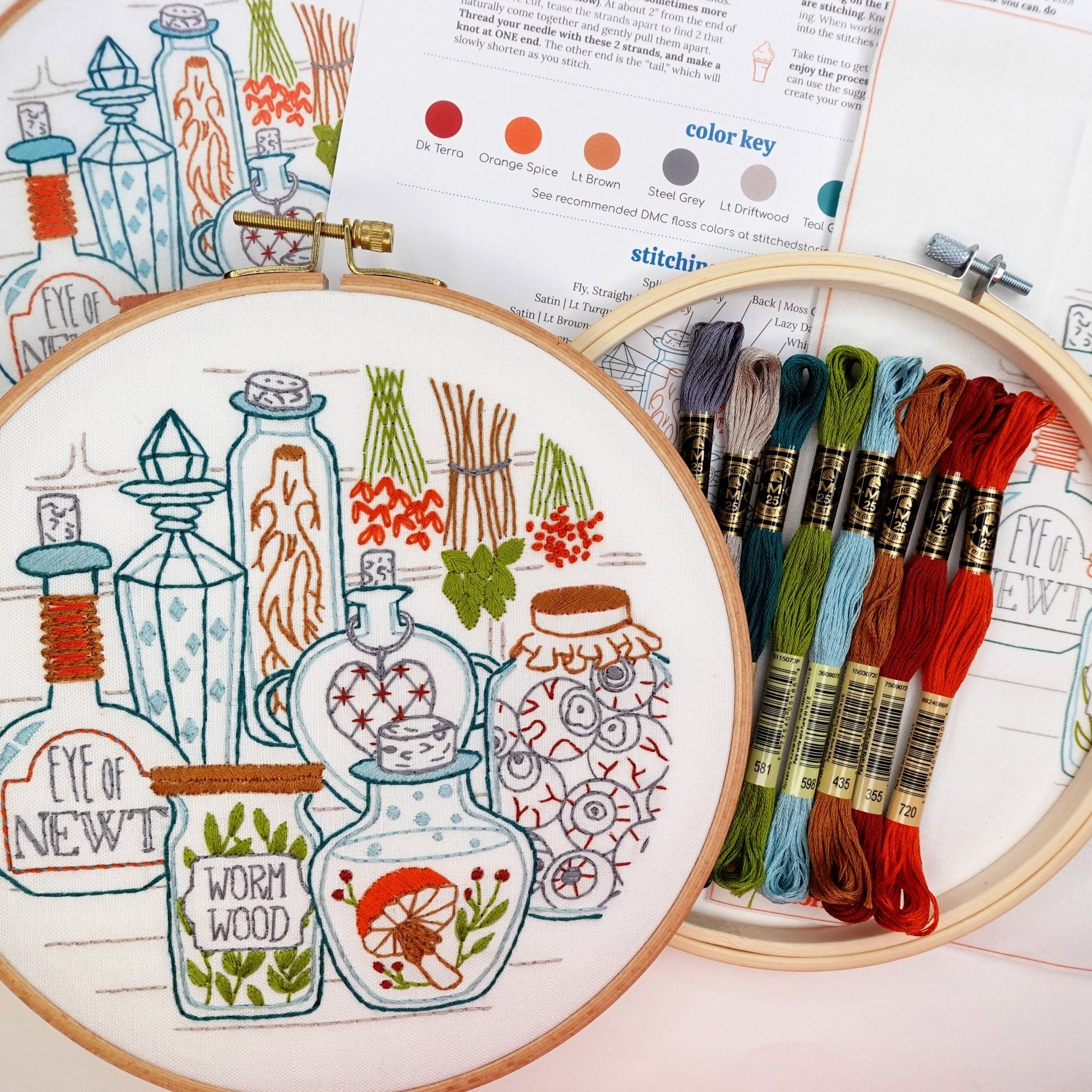 Potions Pantry Embroidery Kit - Stitched Stories