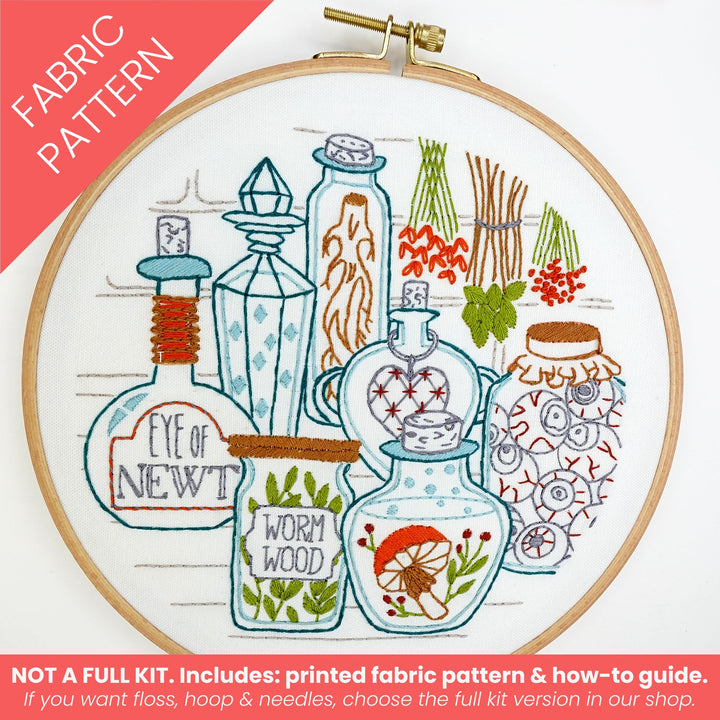 Potions Pantry Printed Fabric Pattern - Stitched Stories