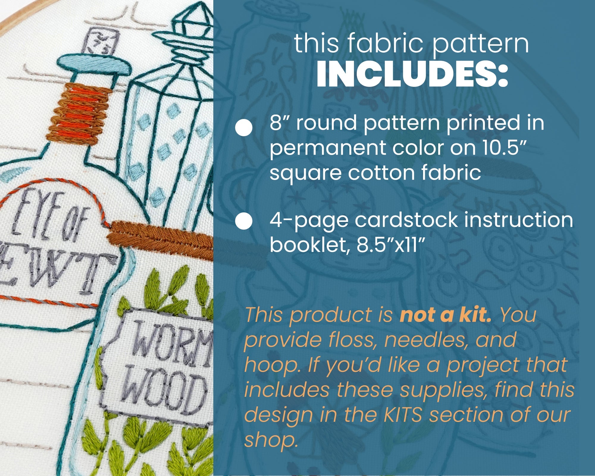 Potions Pantry Printed Fabric Pattern - Stitched Stories