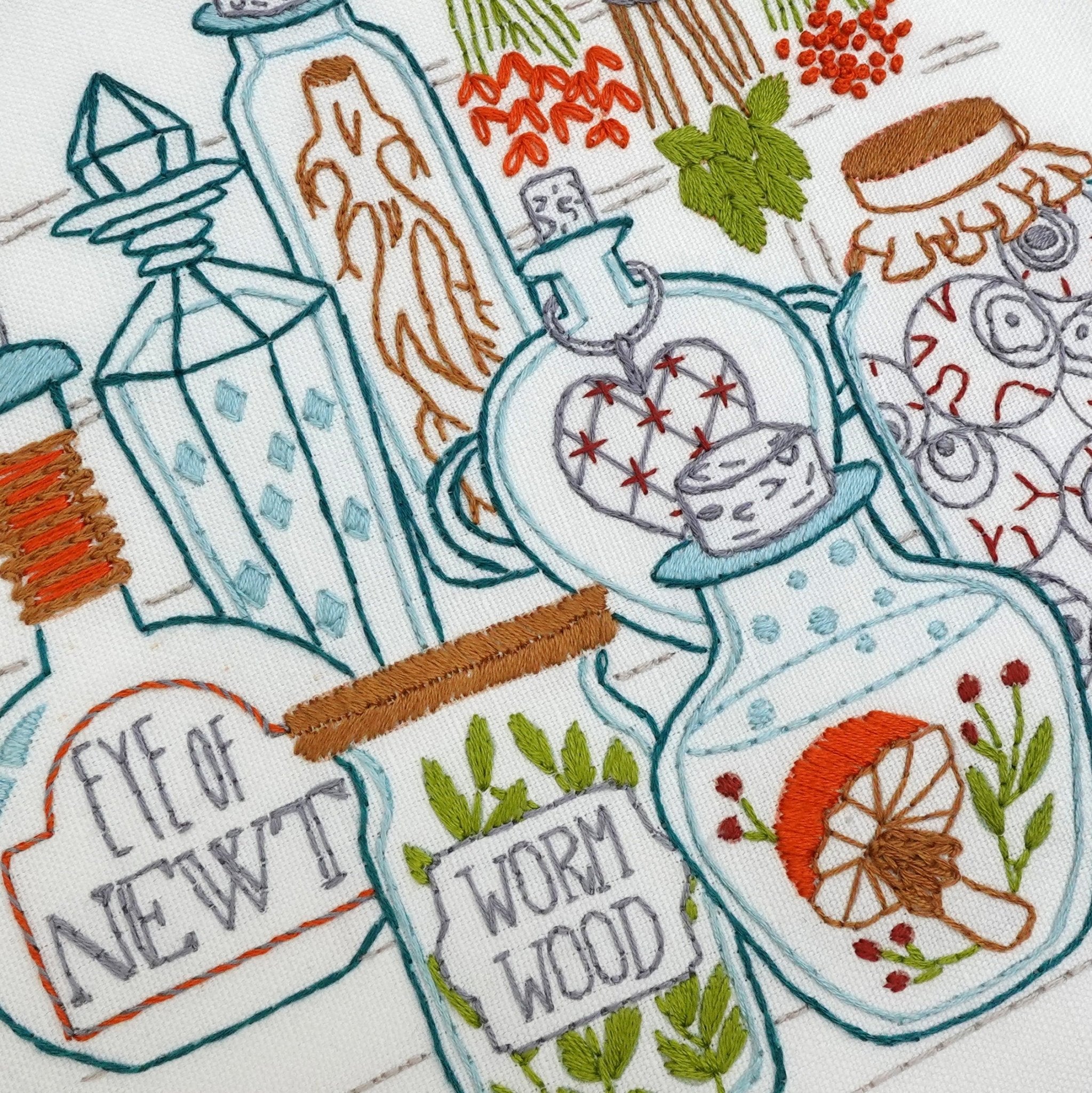 Potions Pantry Printed Fabric Pattern - Stitched Stories