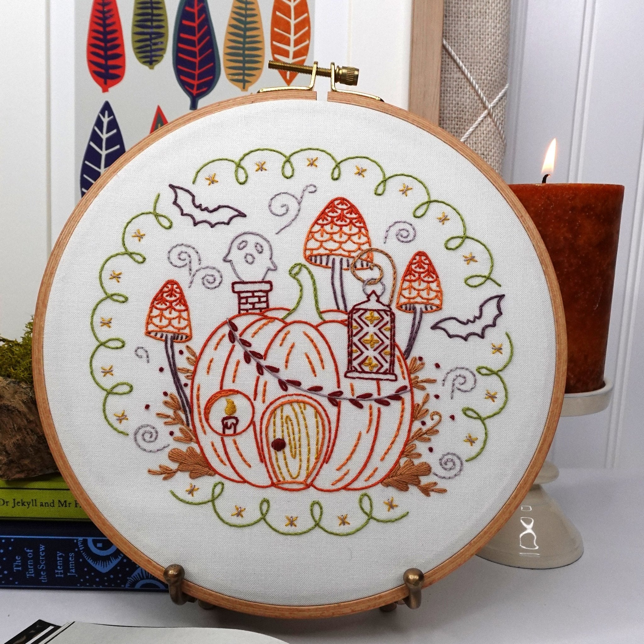 Pumpkin Hollow Embroidery Kit - Stitched Stories