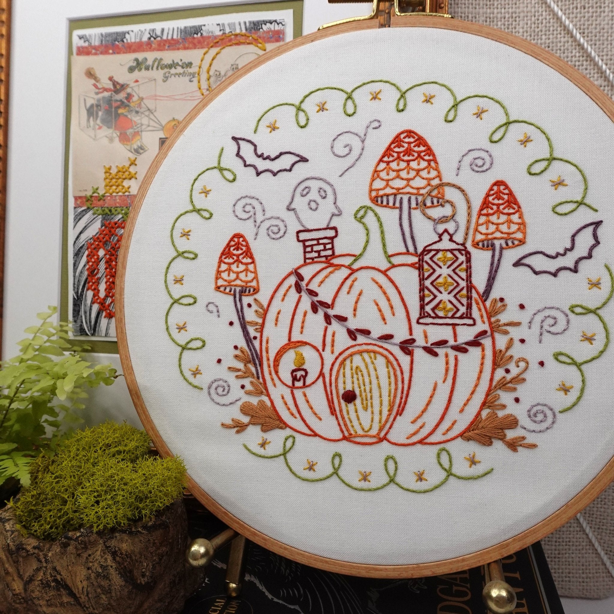 Pumpkin Hollow Embroidery Kit - Stitched Stories