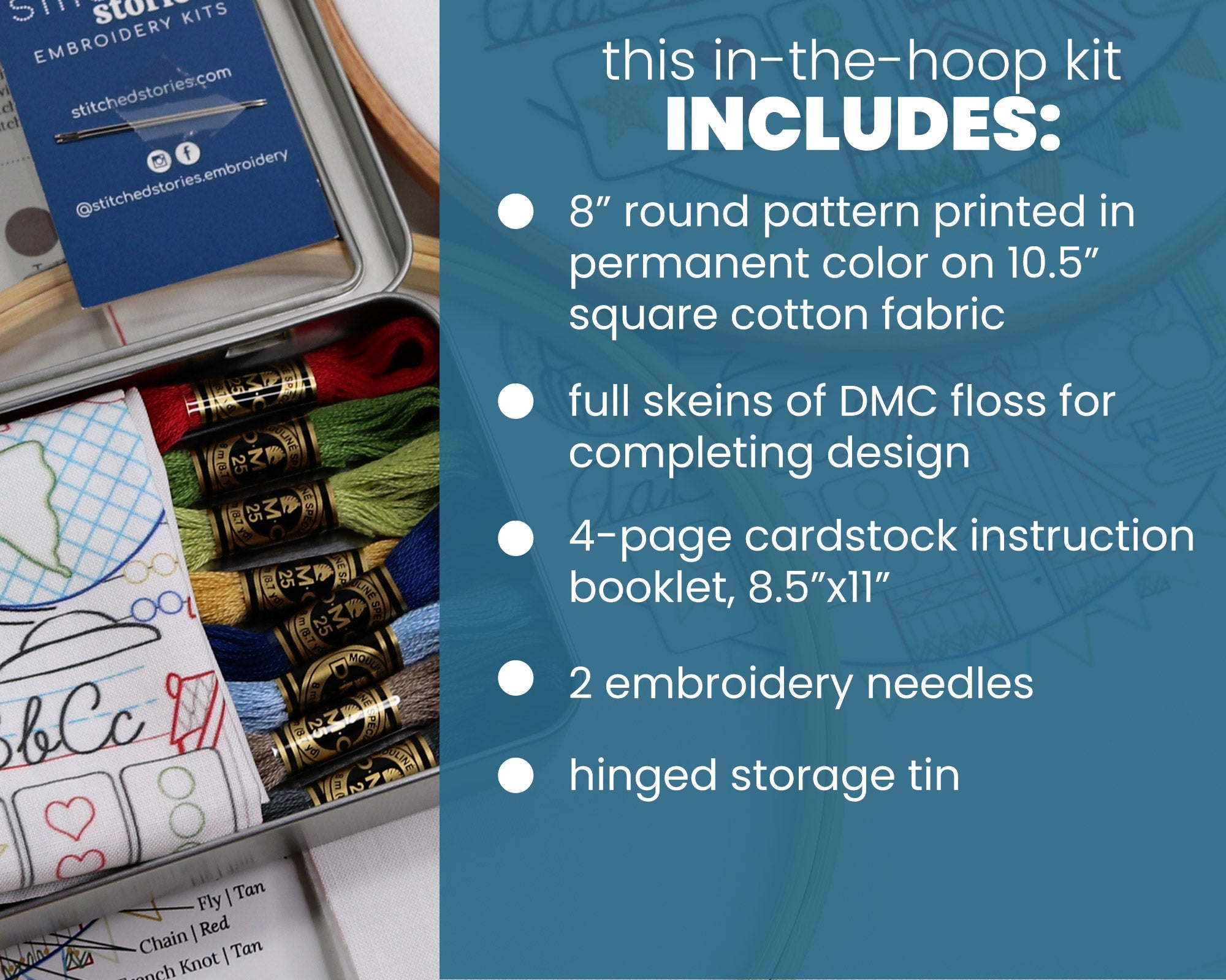 School Days Embroidery Kit - Stitched Stories