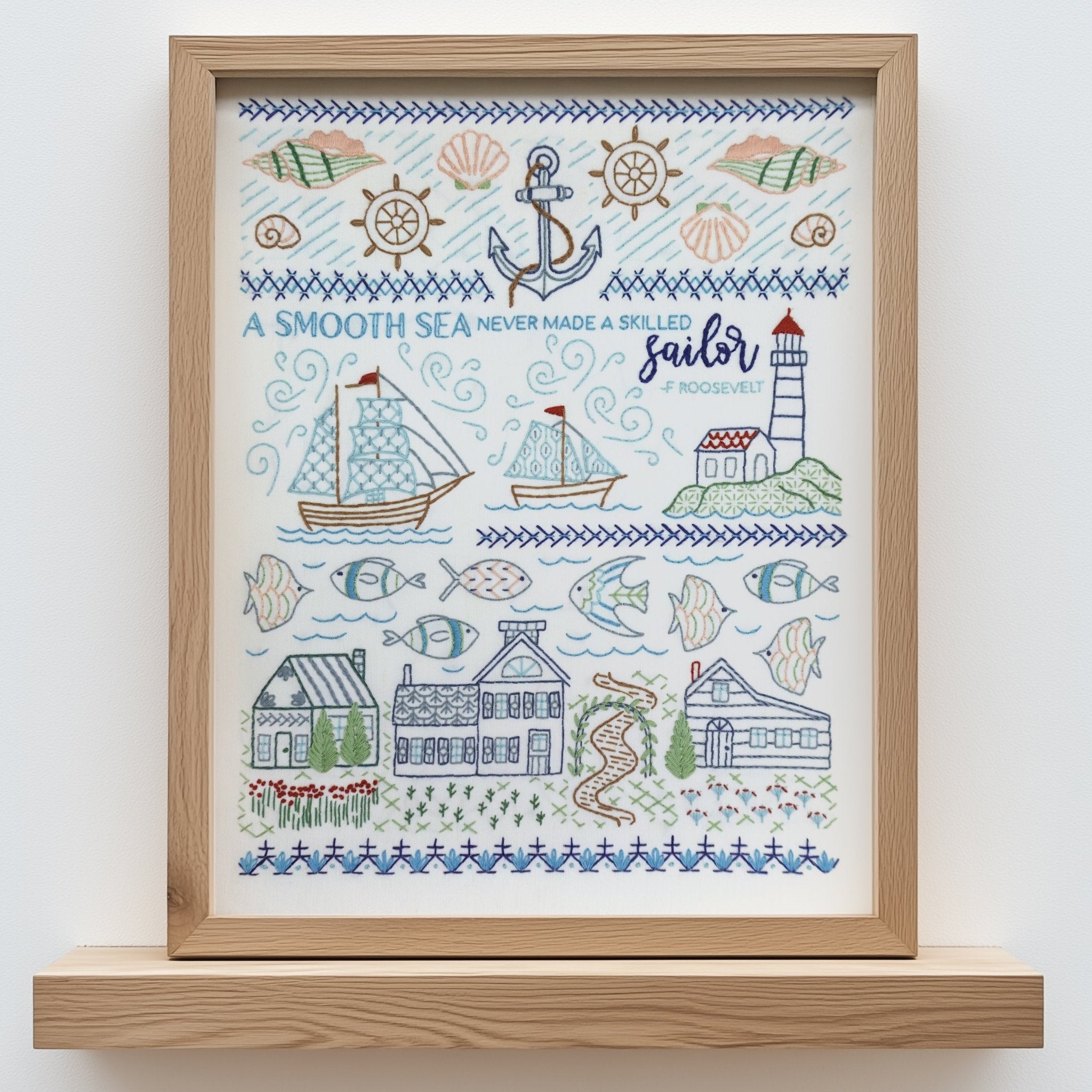 Seaside Sampler Embroidery Kit - Stitched Stories
