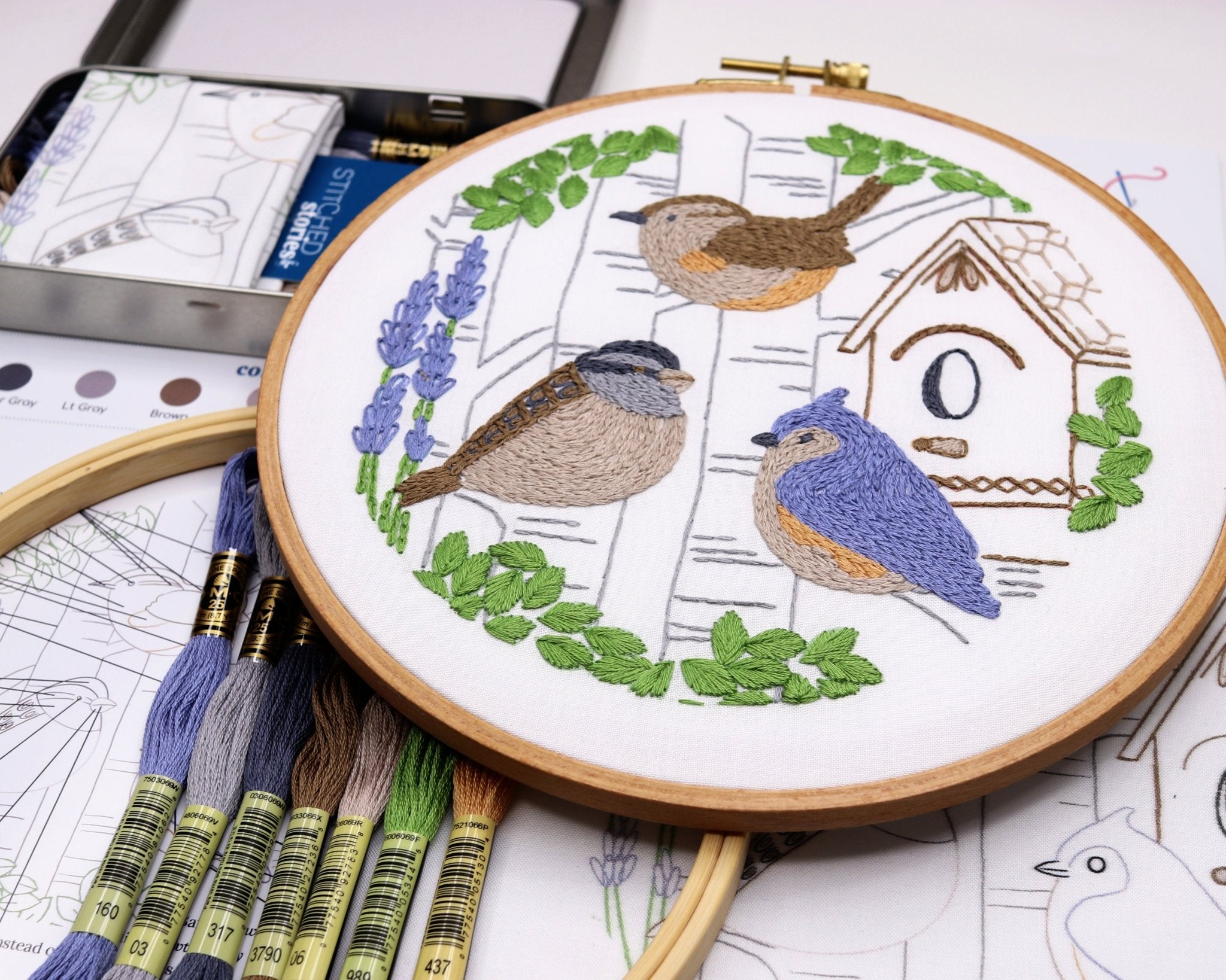 Small Birds Embroidery Kit - Stitched Stories