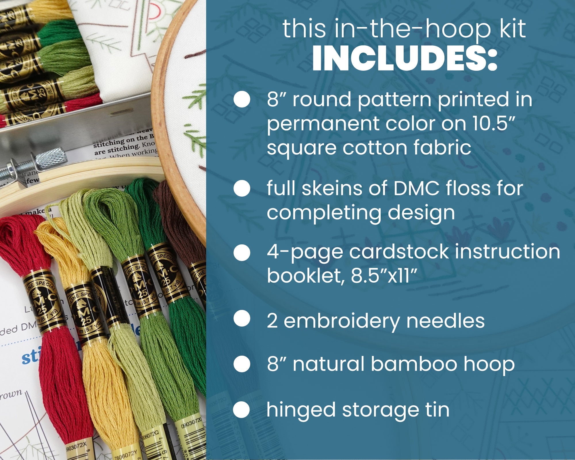 Snowflake Christmas Cottage Embroidery Kit - Stitched Stories