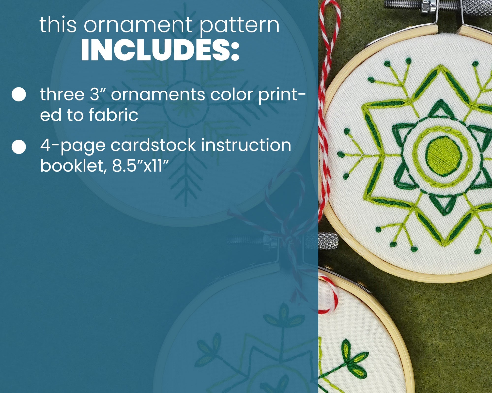 Snowflakes Christmas Ornaments Embroidery Pattern - Stitched Stories