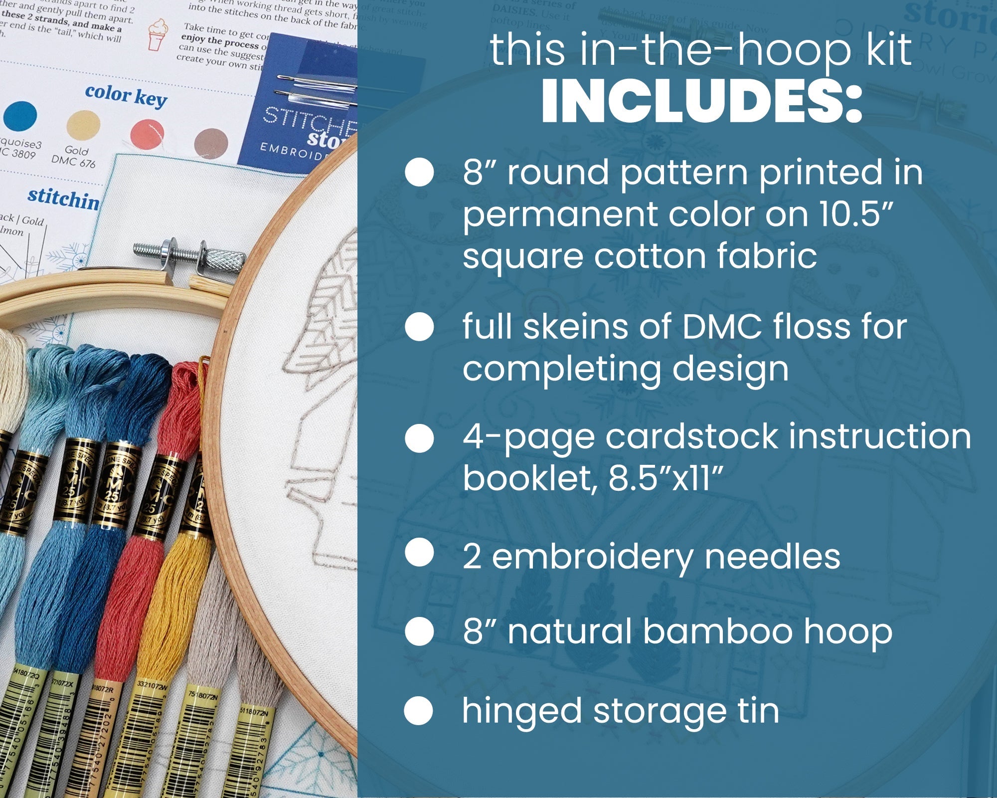 Snowy Owl Grove Embroidery Kit - Stitched Stories