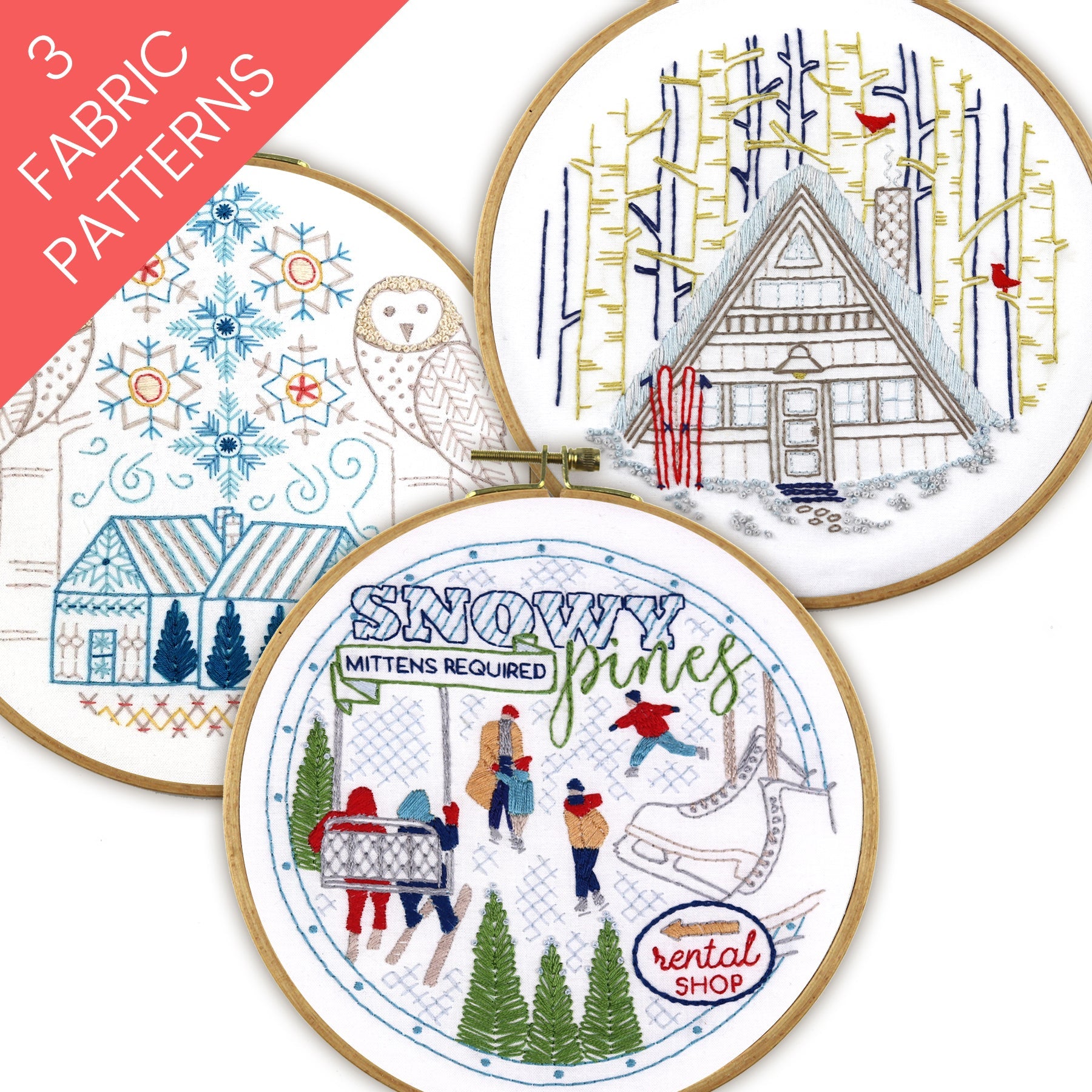Snowy Owl Grove Embroidery Kit - Stitched Stories