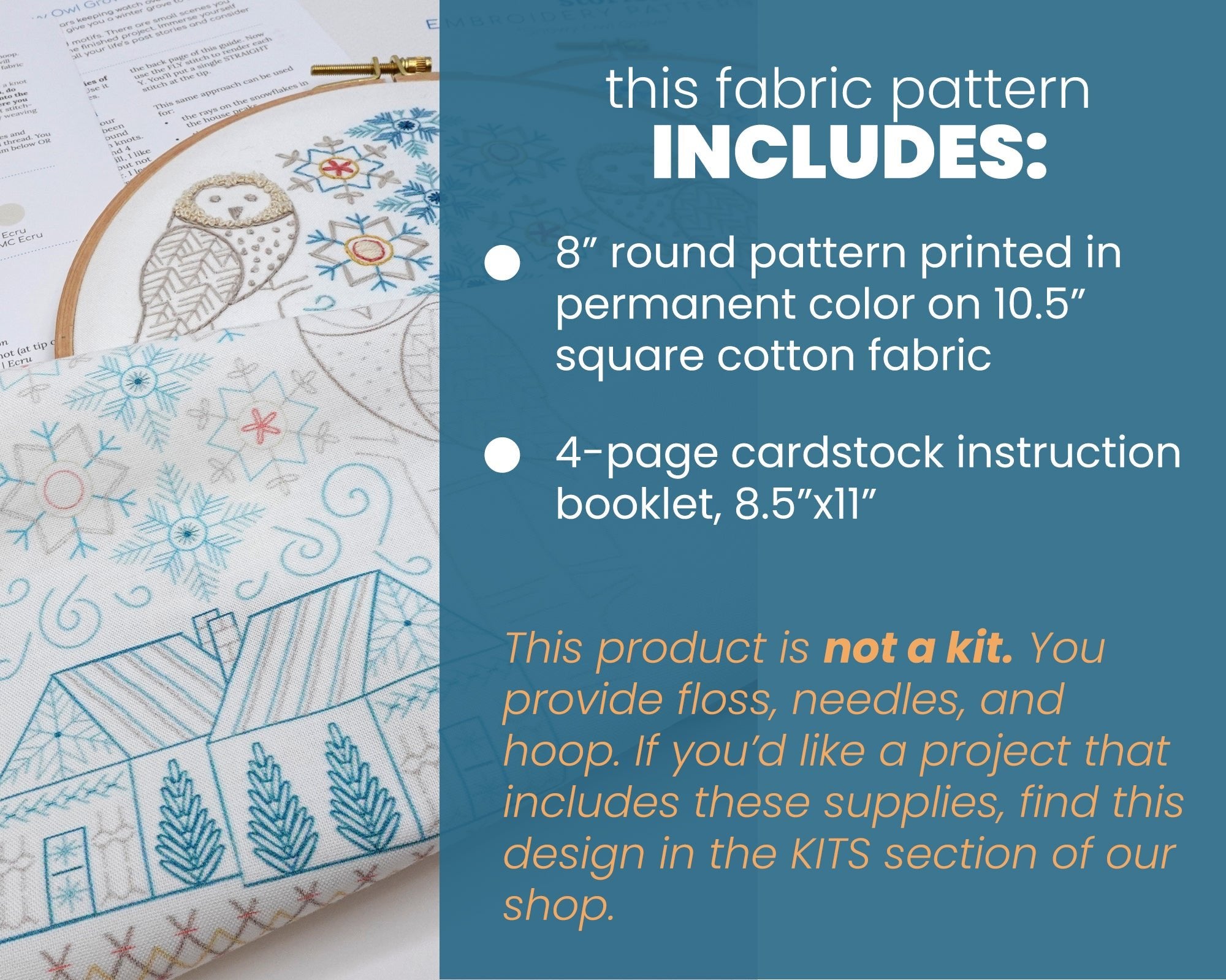 Snowy Owl Grove Printed Fabric Pattern - Stitched Stories