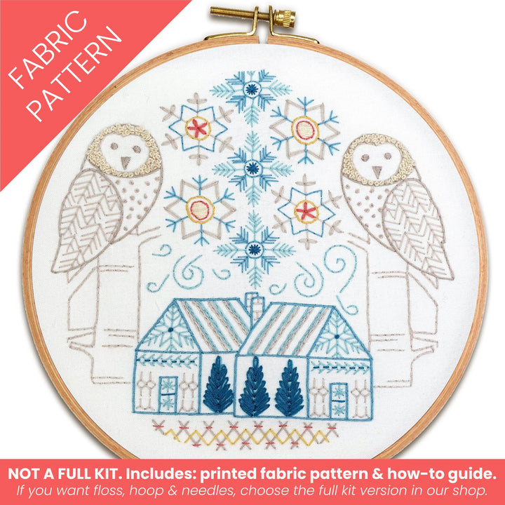 Snowy Owl Grove Printed Fabric Pattern - Stitched Stories