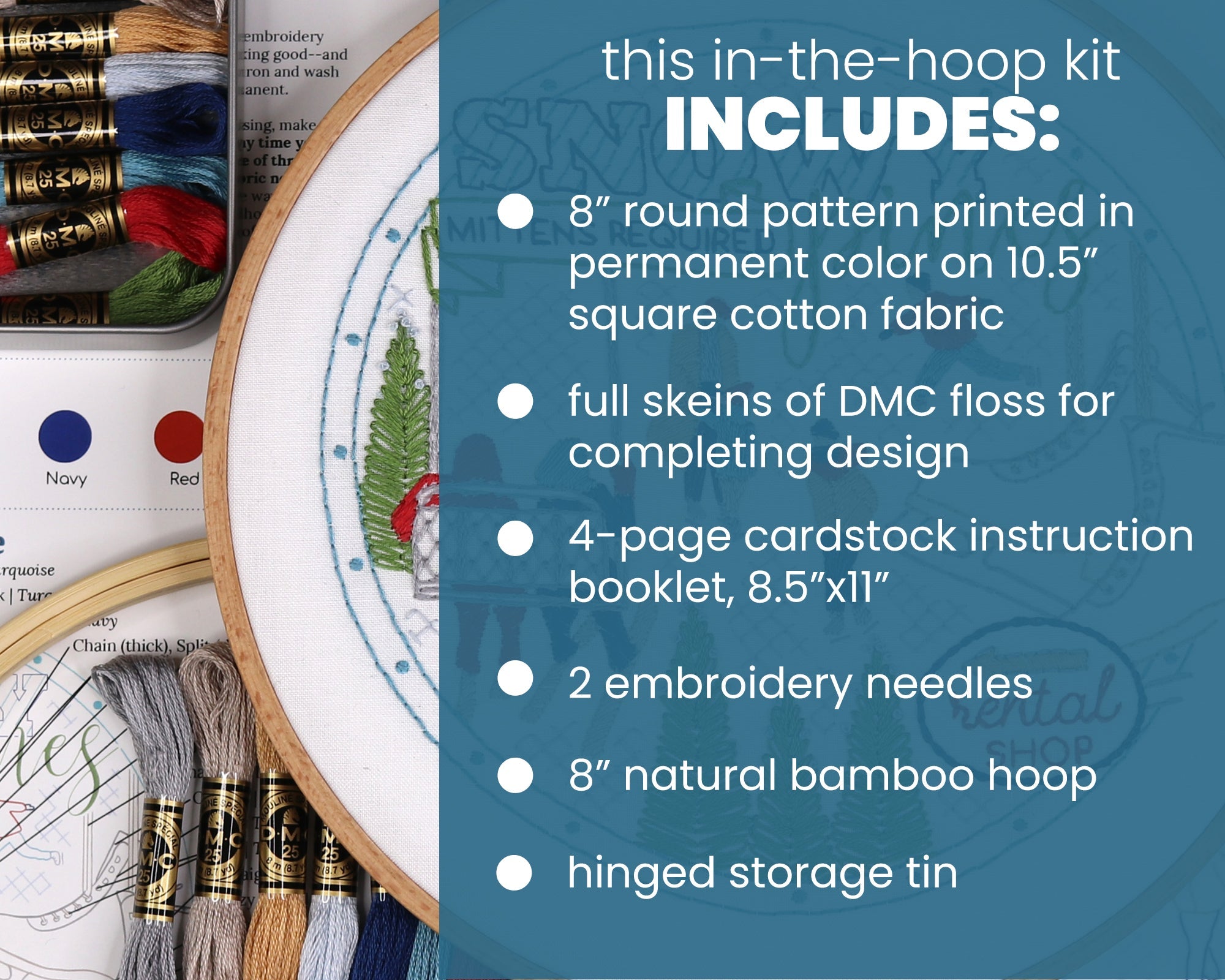 Snowy Pines Embroidery Kit - Stitched Stories