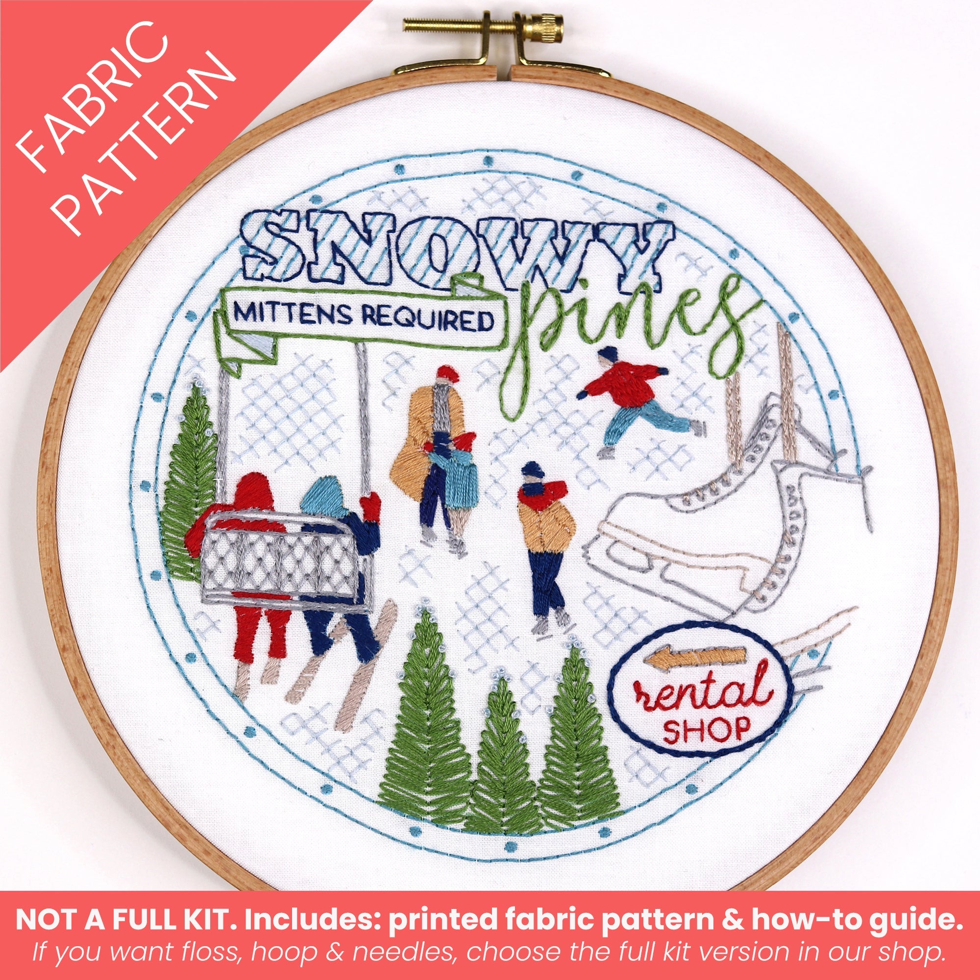 Snowy Pines Printed Fabric Pattern - Stitched Stories