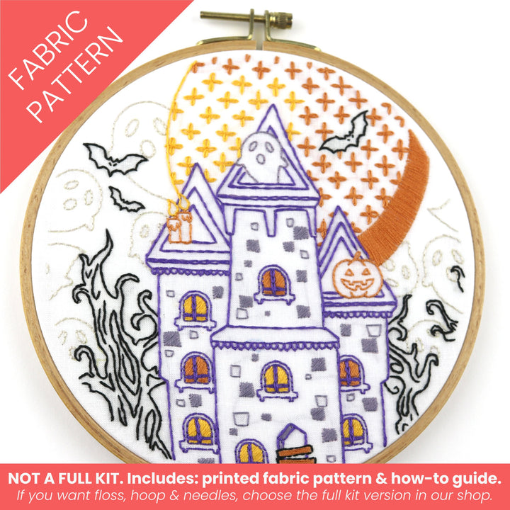 Spooky House Printed Fabric Pattern - Stitched Stories