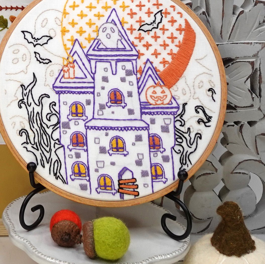 Spooky House Printed Fabric Pattern - Stitched Stories