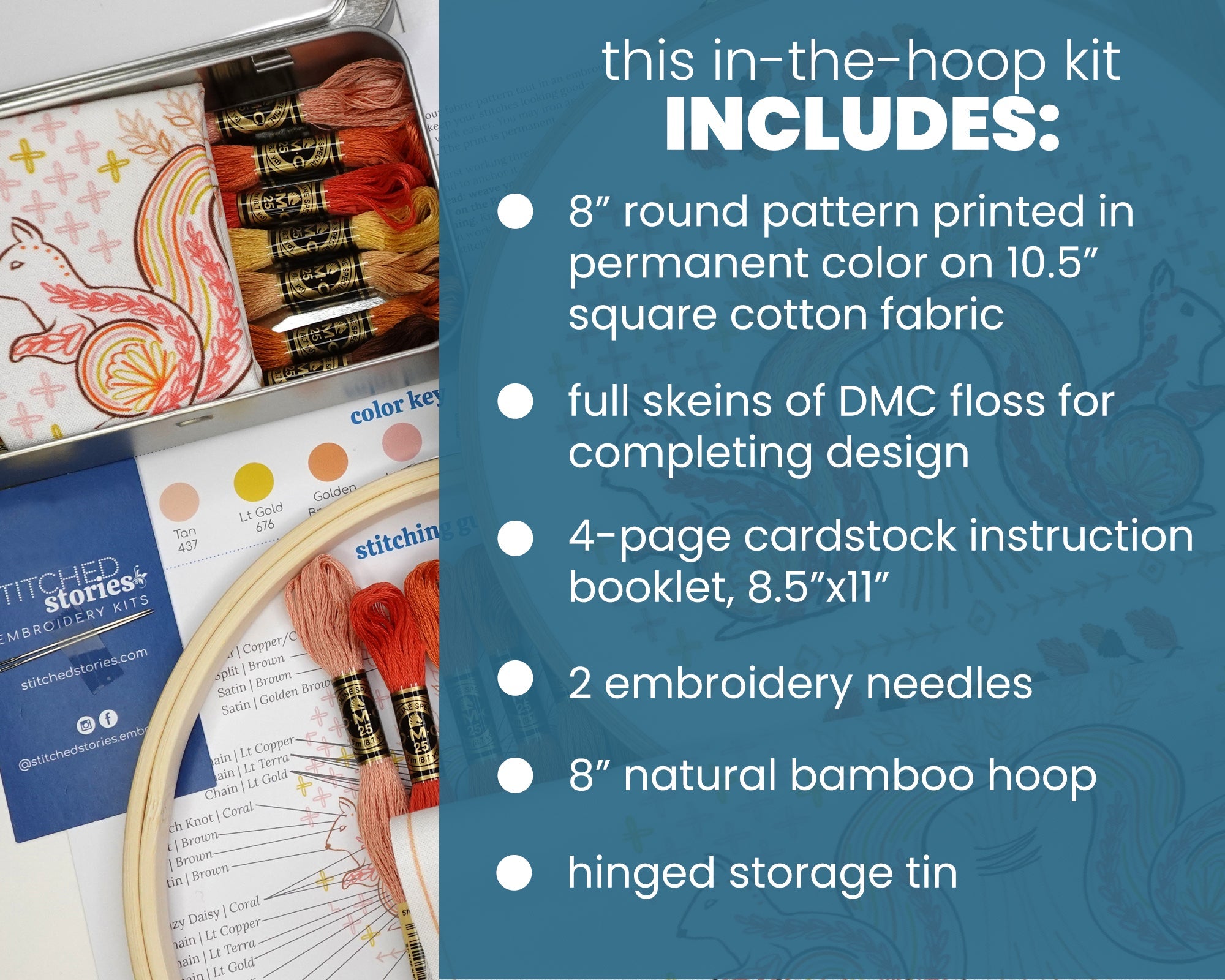 Squirrels & Acorns Embroidery Kit - Stitched Stories