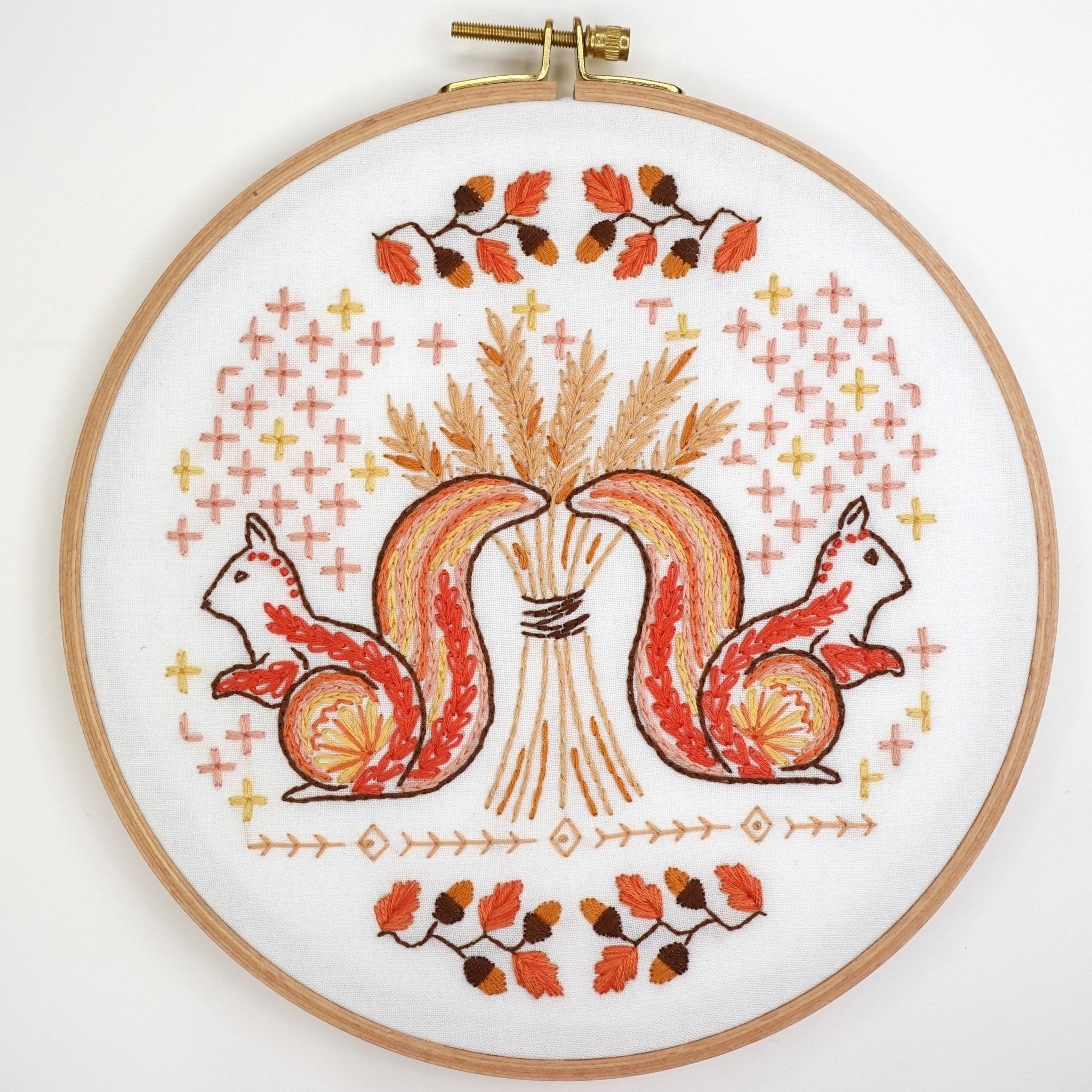 Squirrels & Acorns Printed Fabric Pattern - Stitched Stories