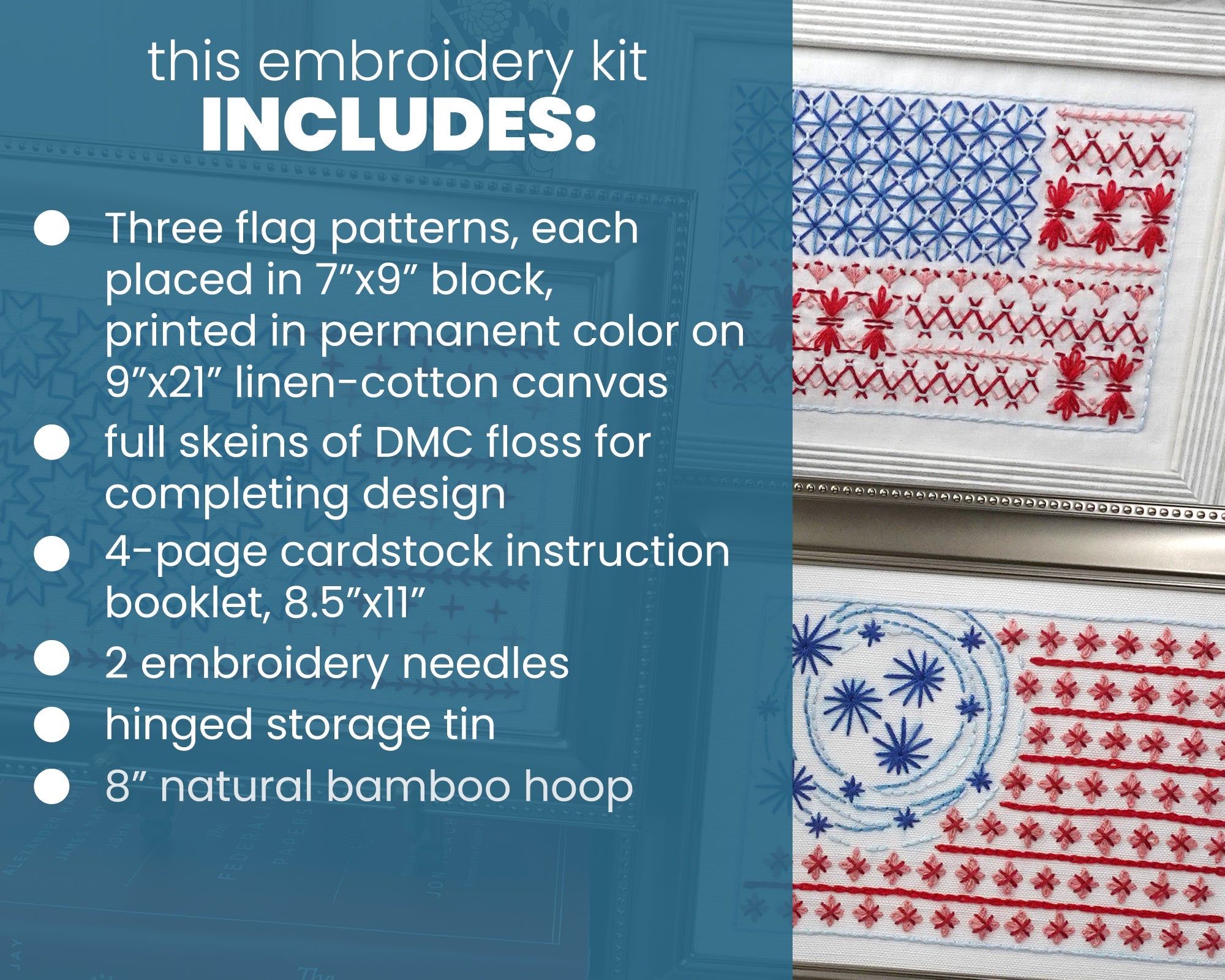 Stars & Stripes Embroidery Kit - Stitched Stories