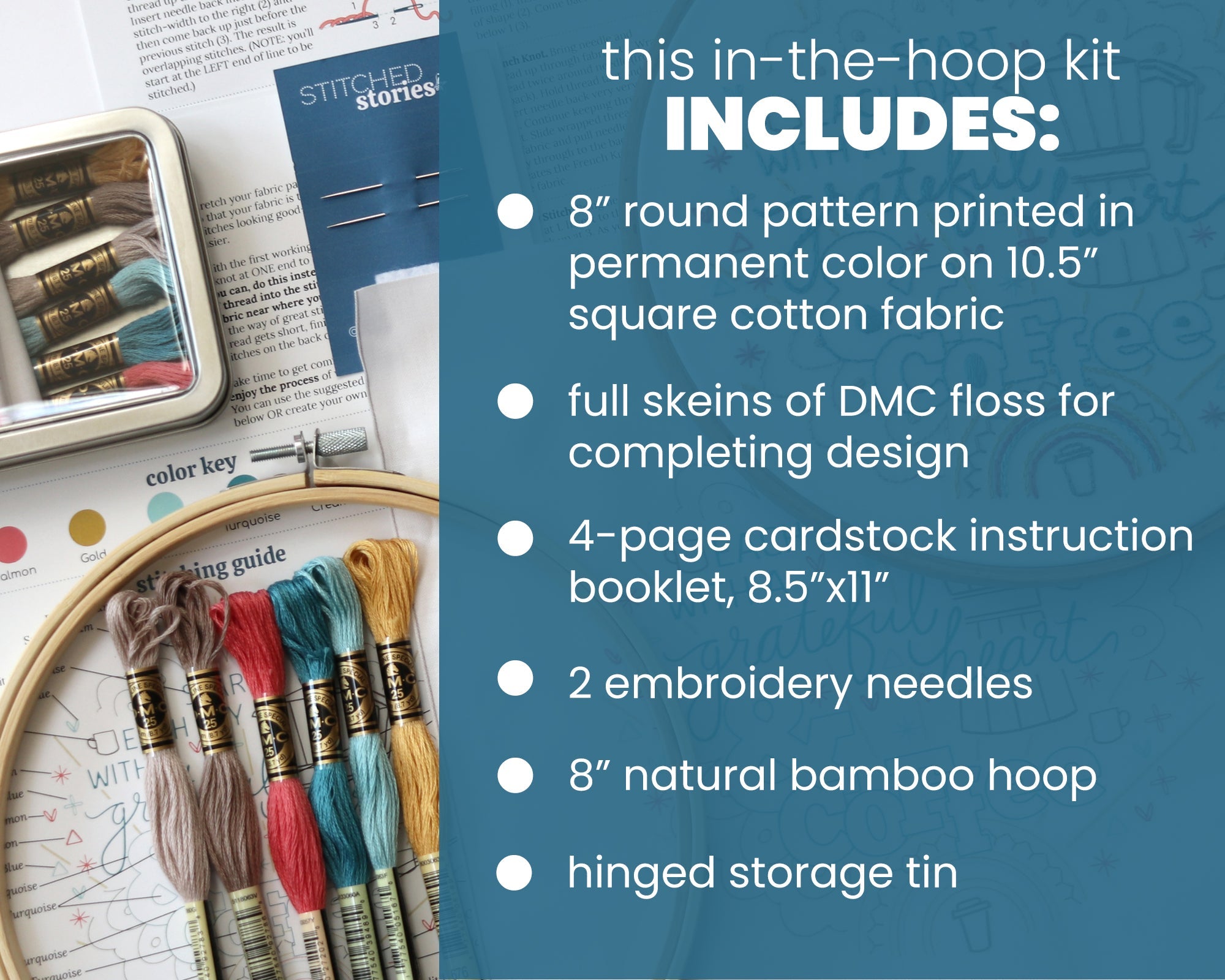 Start With Coffee Embroidery Kit - Stitched Stories