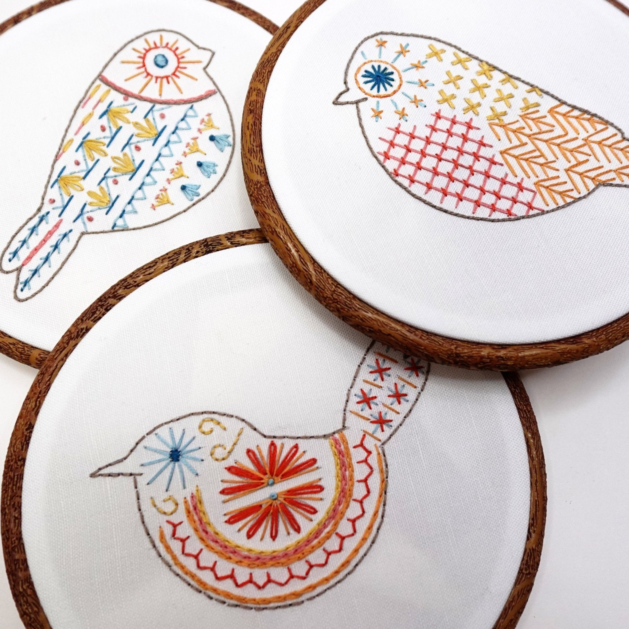 Stick and Stitch Embroidery Pattern Birds Folk Art, Sulky, Stitched ...