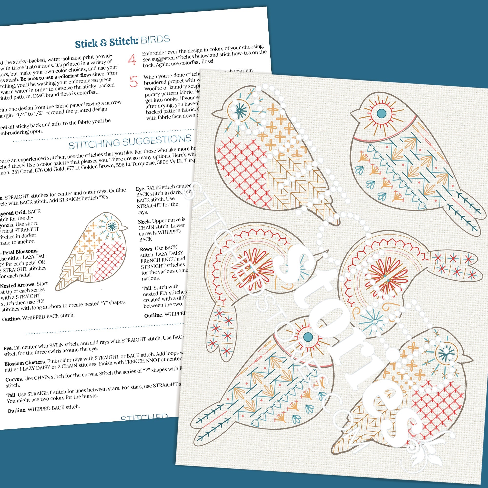 Stick & Stitch Motifs: Birds - Stitched Stories