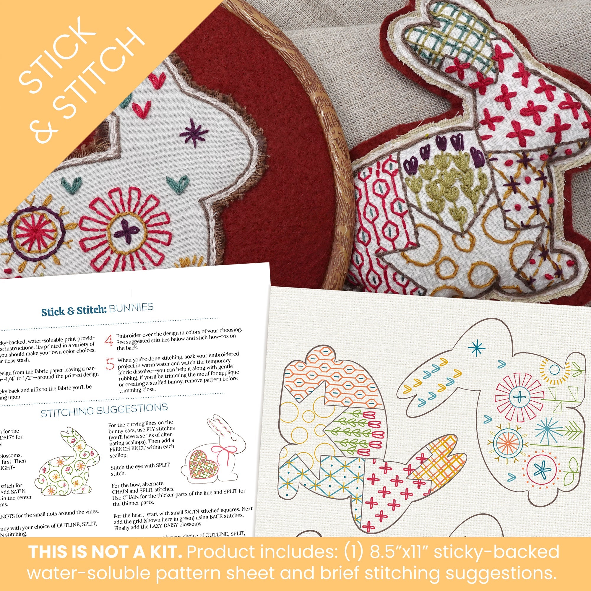 Stick & Stitch Motifs: Bunnies - Stitched Stories