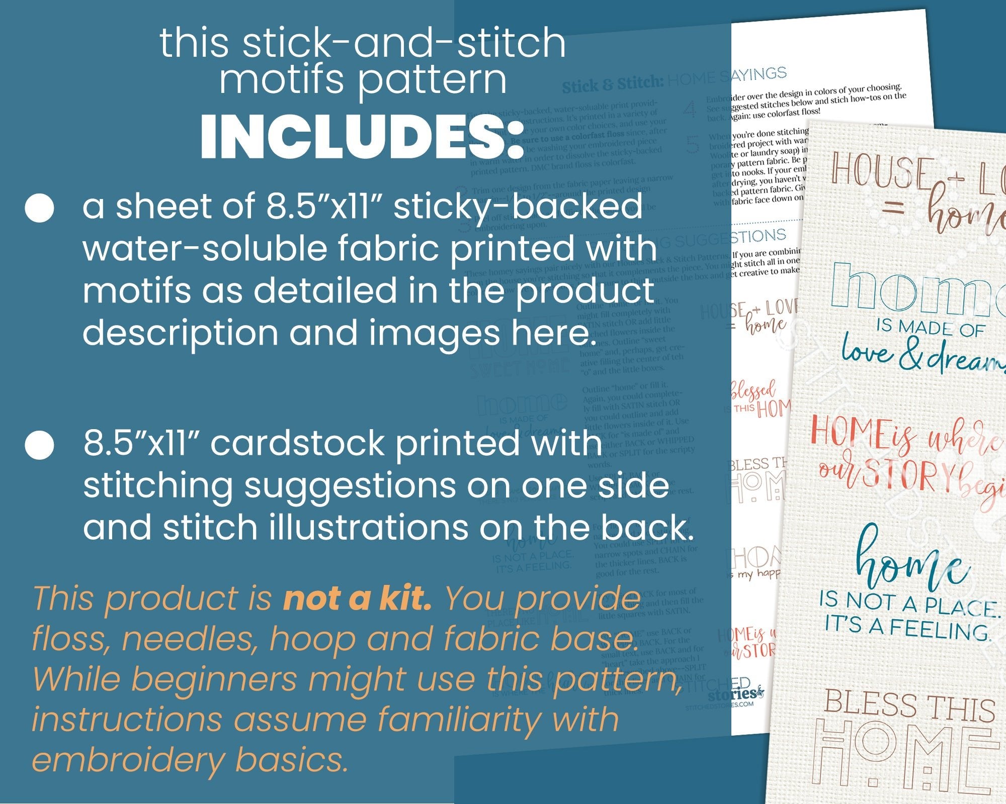 Stick & Stitch Motifs: Home Sayings - Stitched Stories