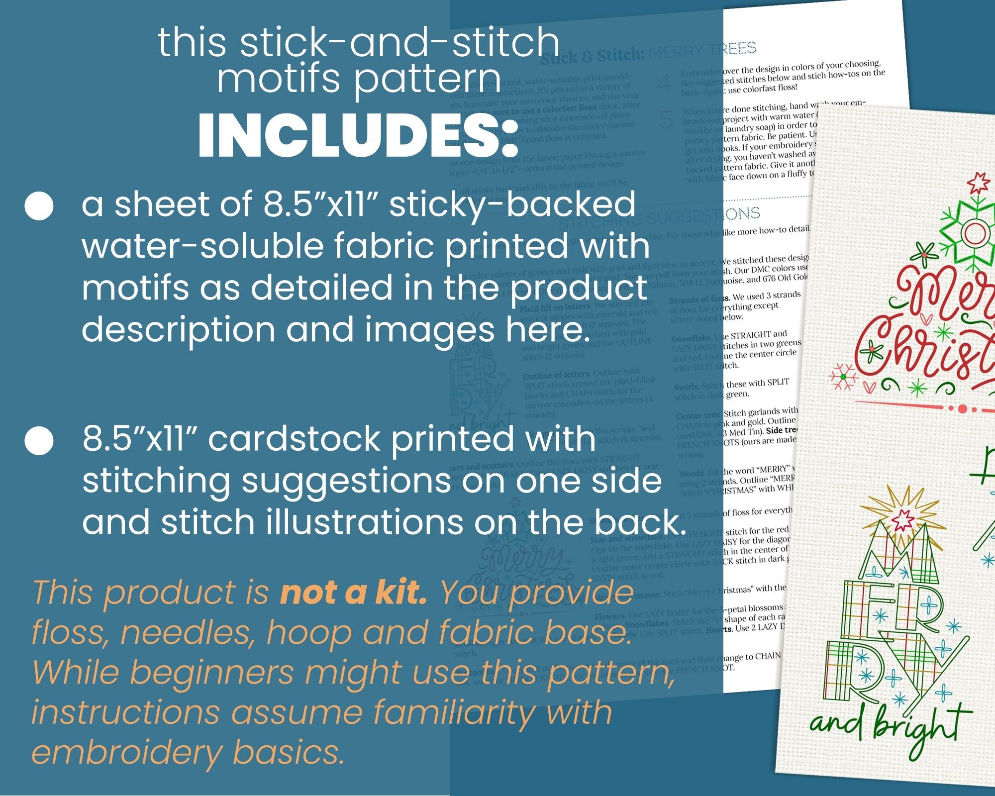 Stick & Stitch Motifs: Merry Trees - Stitched Stories