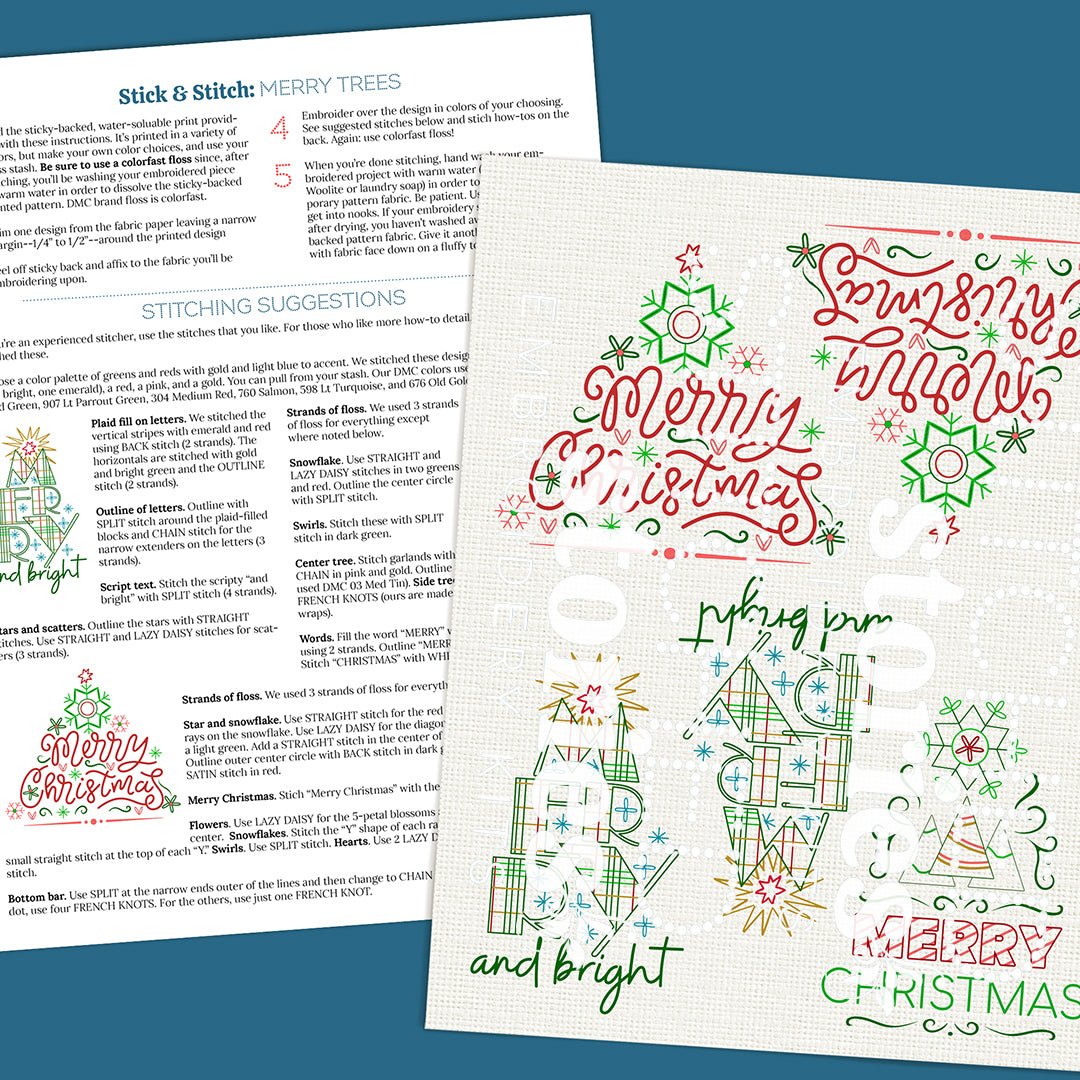 Stick & Stitch Motifs: Merry Trees - Stitched Stories