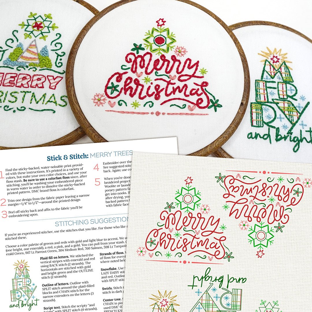 Stick & Stitch Motifs: Merry Trees - Stitched Stories
