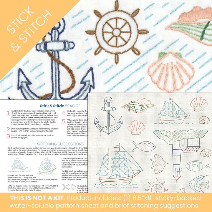 Stick and Stitch Embroidery Pattern Seaside, Sulky, Stitched Stories, 8 ...