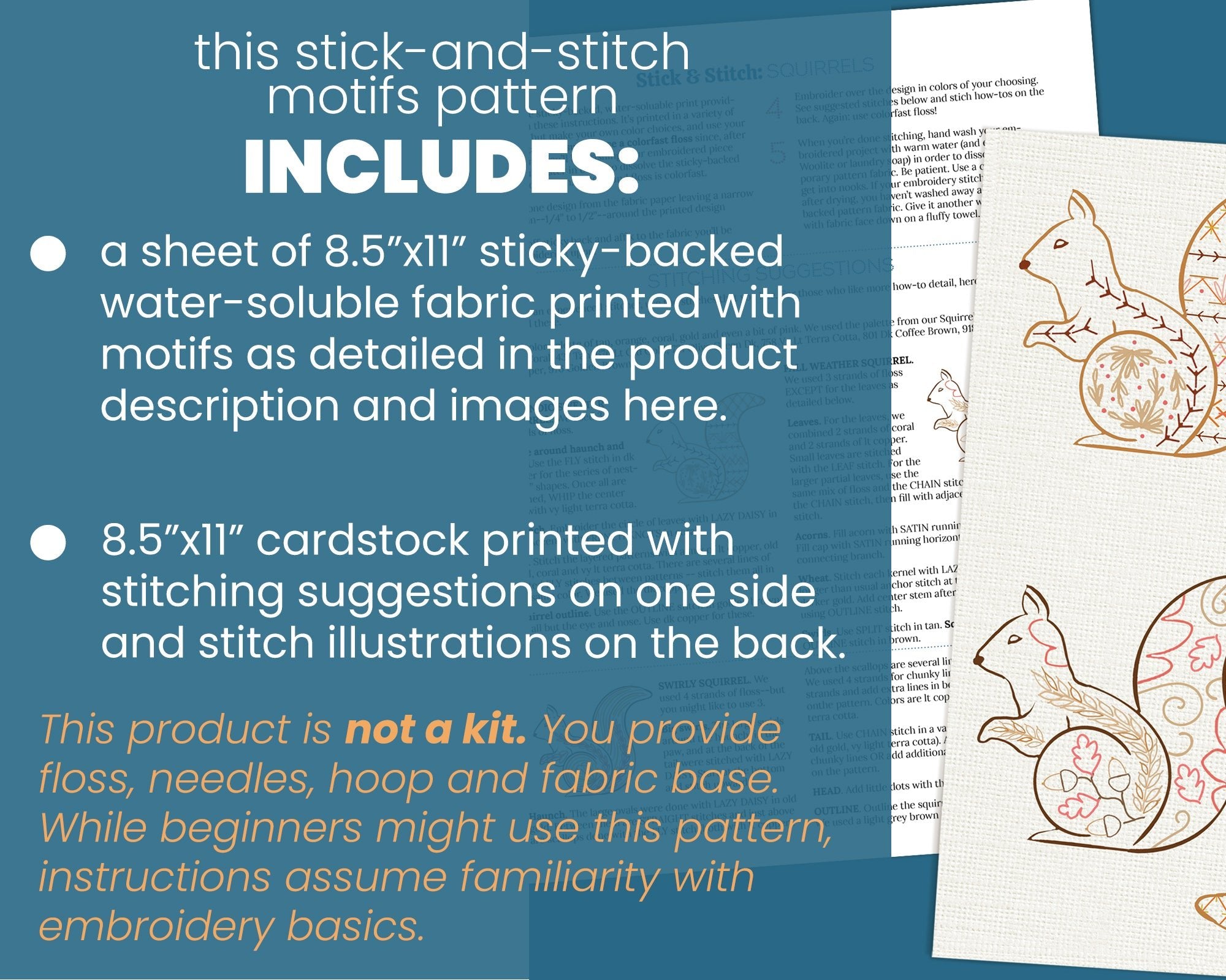 Stick & Stitch Motifs: Squirrels - Stitched Stories