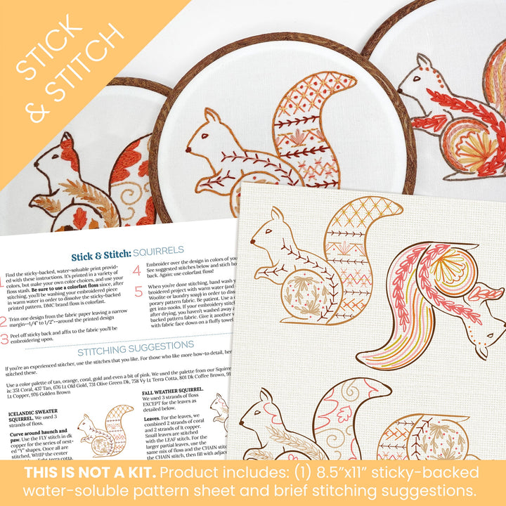 Stick & Stitch Motifs: Squirrels - Stitched Stories