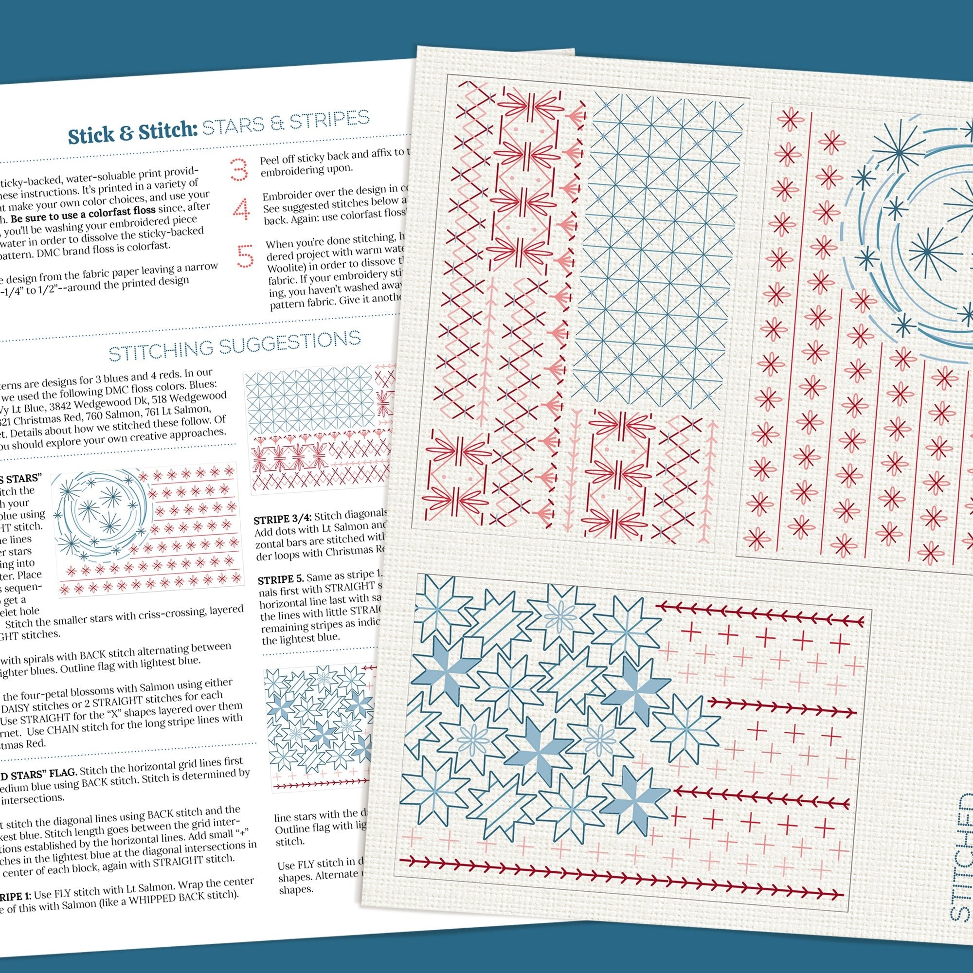 Stick & Stitch Motifs: Stars & Stripes - Stitched Stories