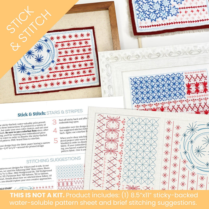 Stick & Stitch Motifs: Stars & Stripes - Stitched Stories