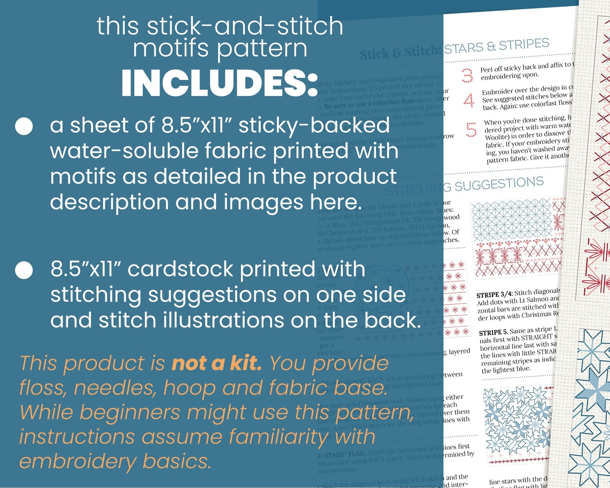 Stick & Stitch Motifs: Stars & Stripes - Stitched Stories