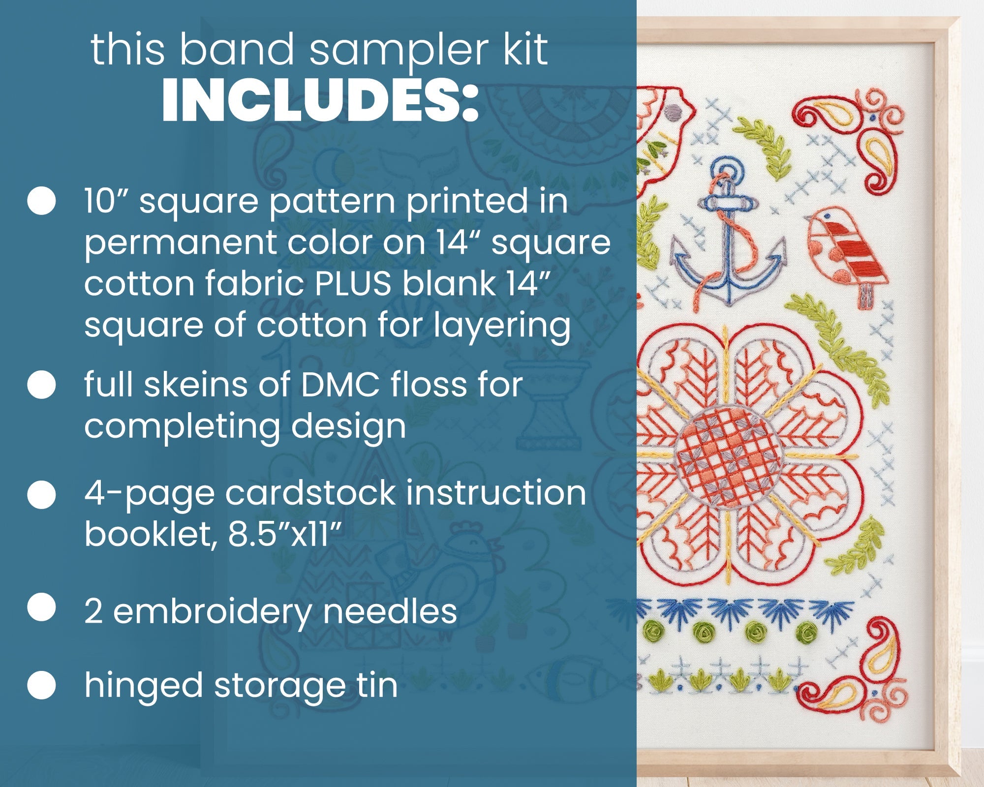 Summer Motif Sampler Embroidery Kit - Stitched Stories
