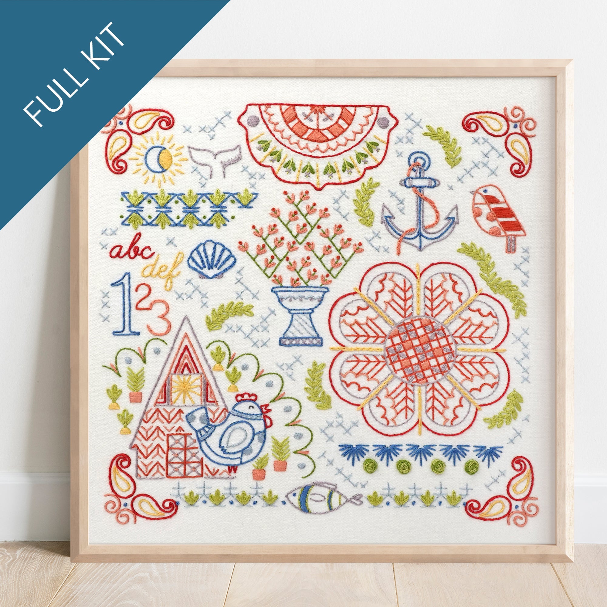 Summer Motif Sampler Embroidery Kit - Stitched Stories