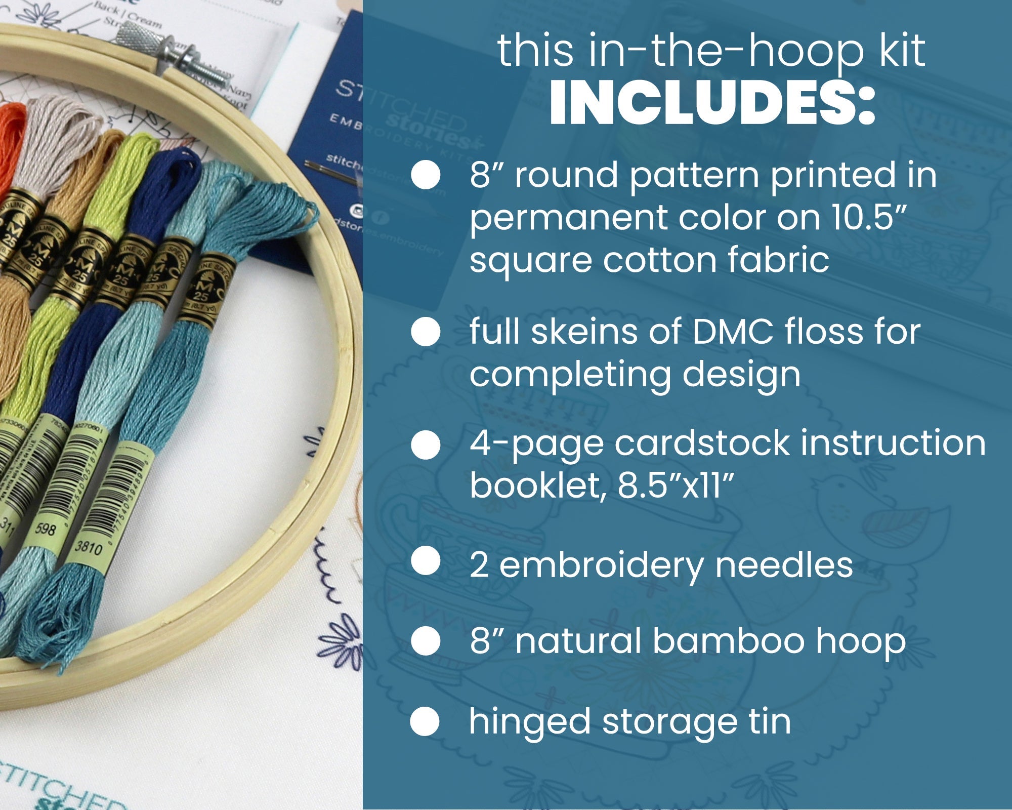 Tea Party Embroidery Kit - Stitched Stories