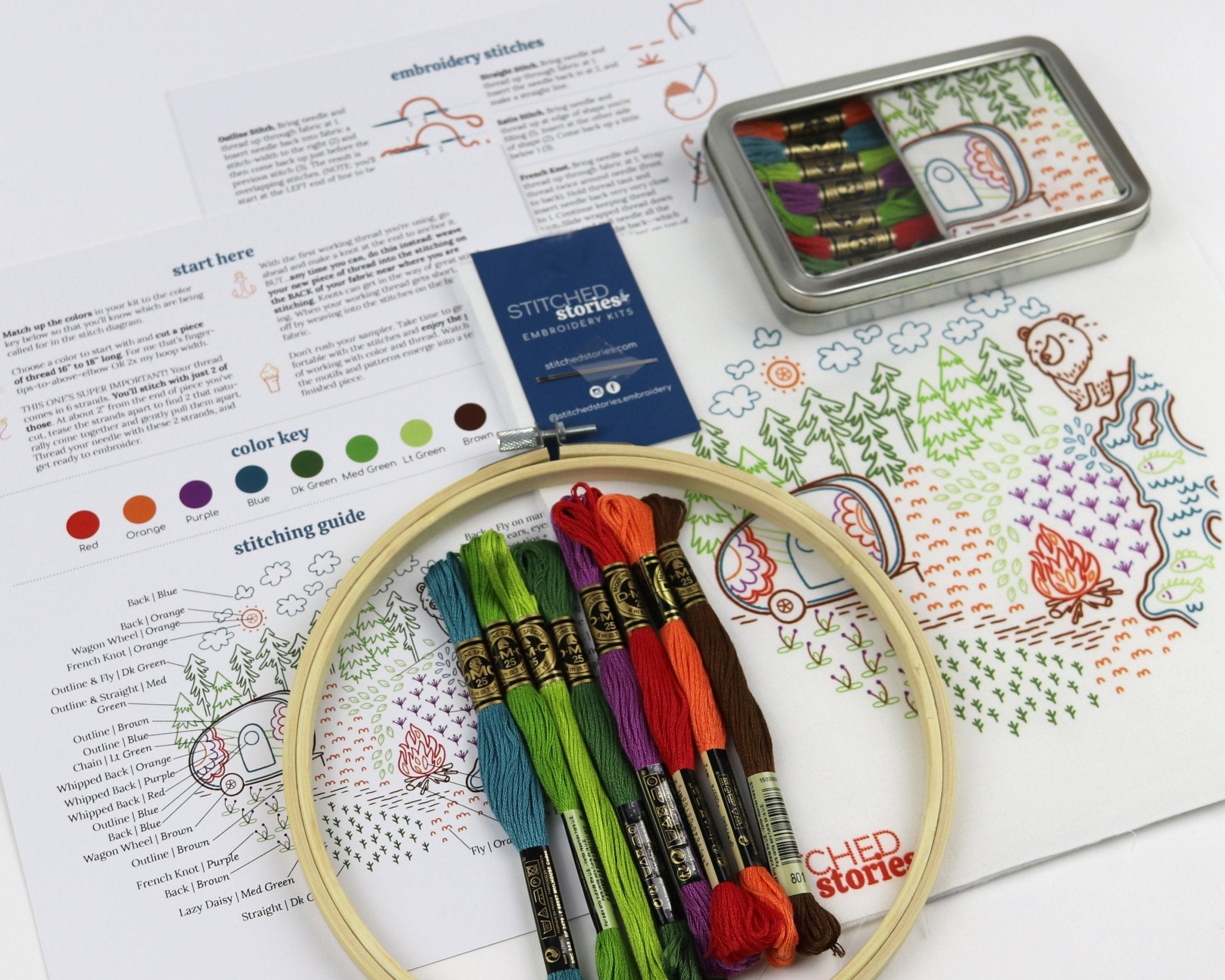 To The Woods Embroidery Kit - Stitched Stories