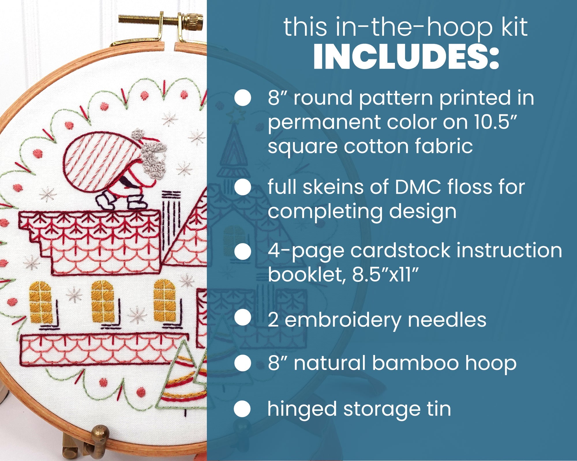 Up On The Rooftop Embroidery Kit - Stitched Stories
