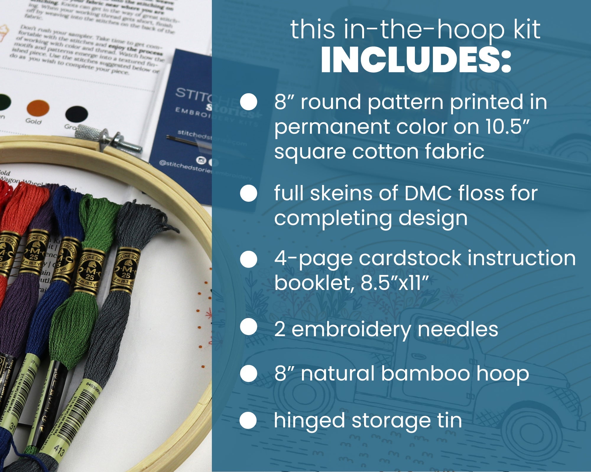 Vintage Truck Embroidery Kit - Stitched Stories