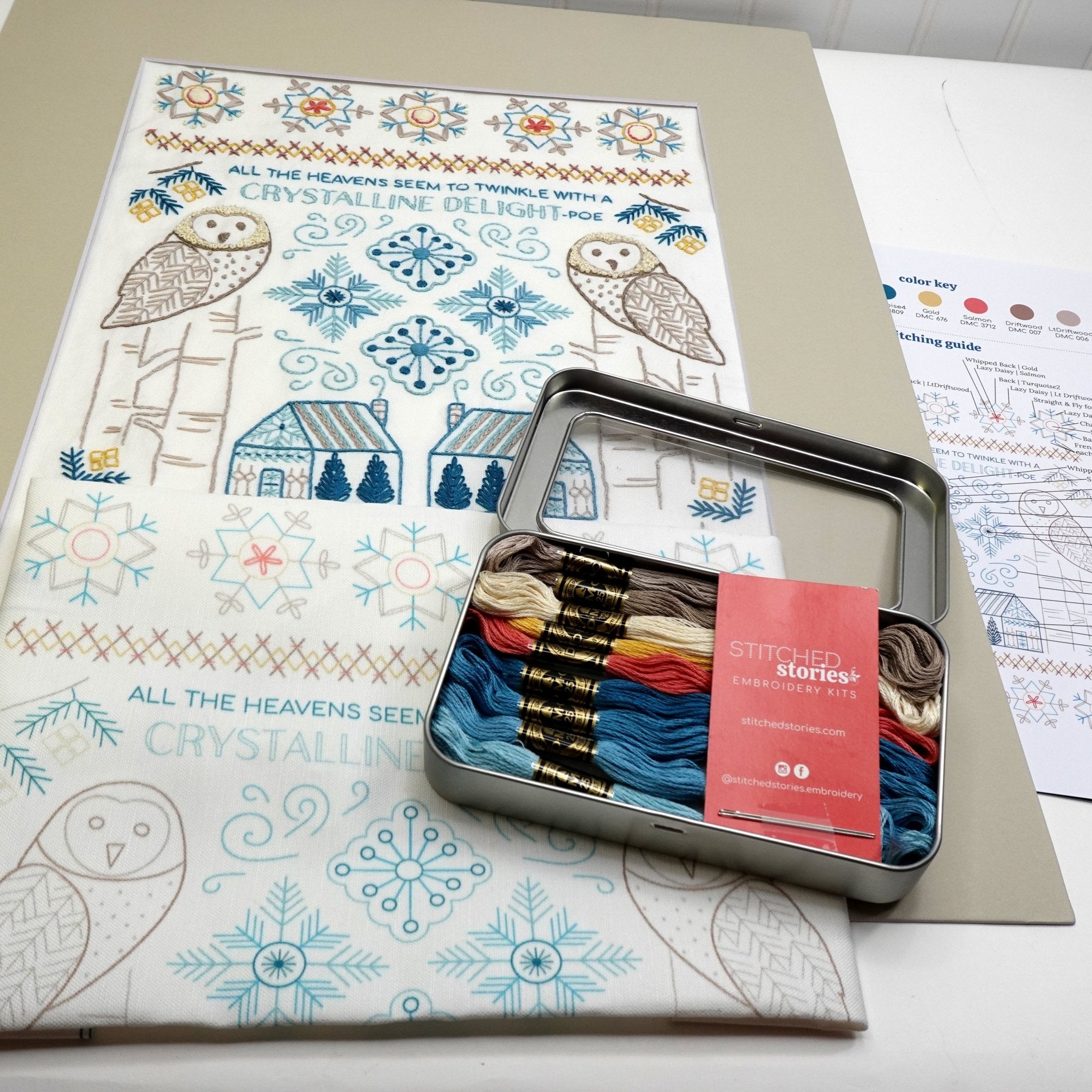 Winter Sampler Embroidery Kit - Stitched Stories