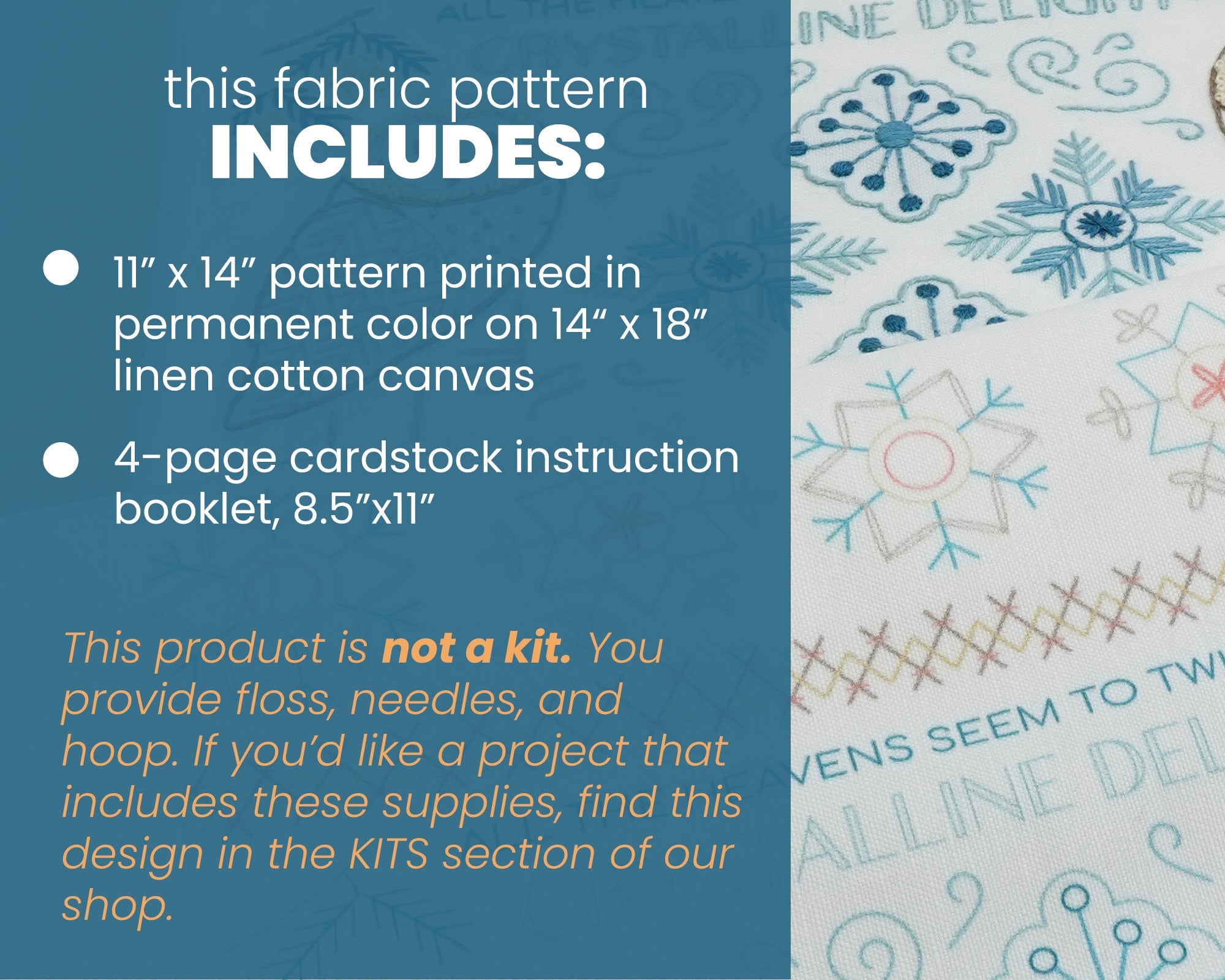 Winter Sampler Printed Fabric Pattern - Stitched Stories