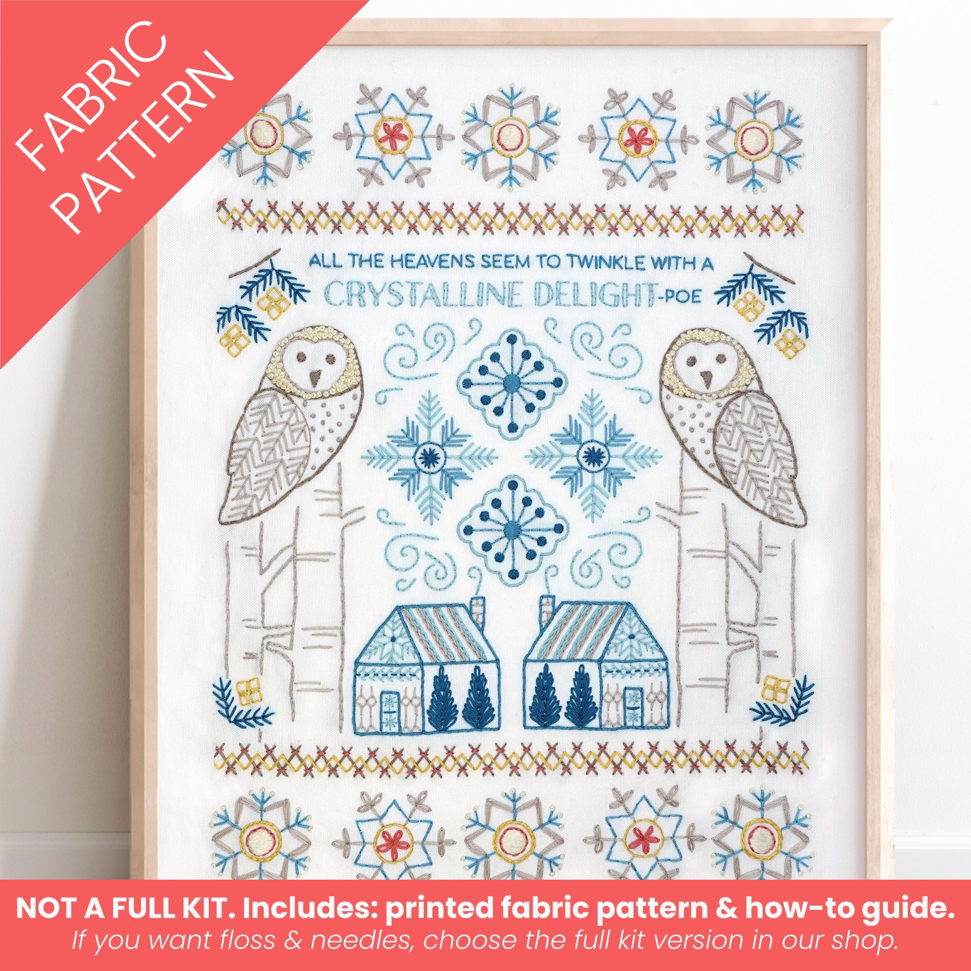 Winter Sampler Printed Fabric Pattern - Stitched Stories