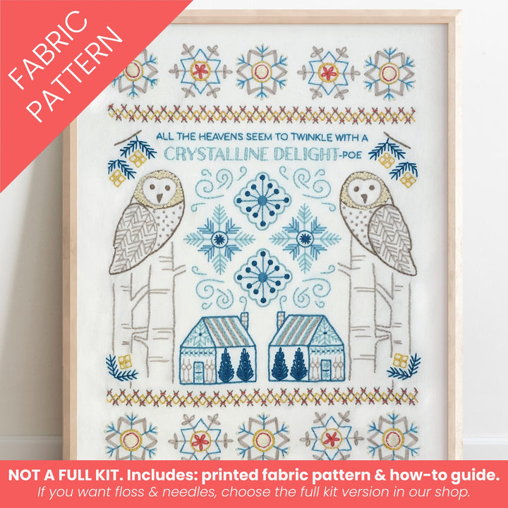 Winter Sampler Printed Fabric Pattern - Stitched Stories