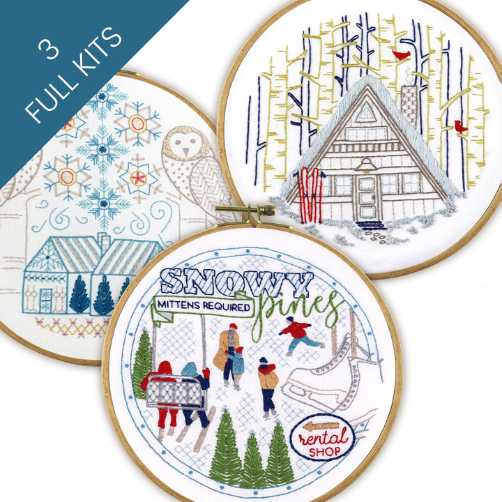 Winter Wonder Embroidery Kit Bundle of 3 - Stitched Stories