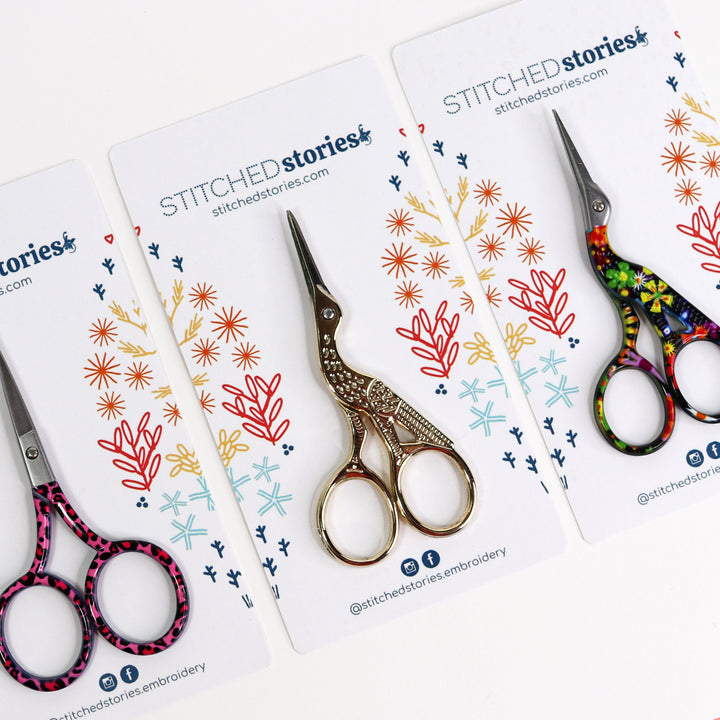 Scissors 3-Pack: Floral Stork, Gold Stork, Pink Leopard